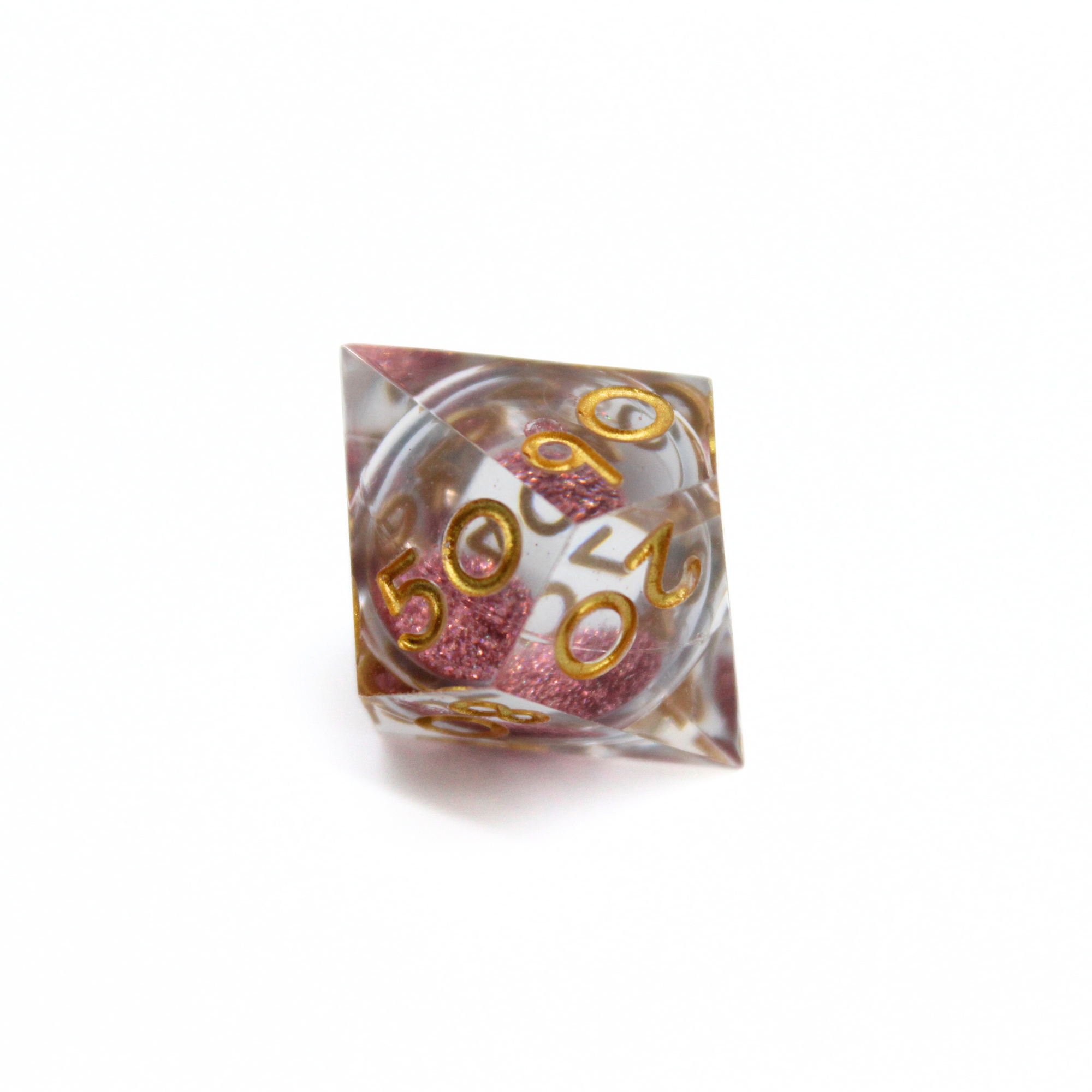 Rose Gold Garden 7pcs Liquid Core Dice Set | Sharp Edge Dice