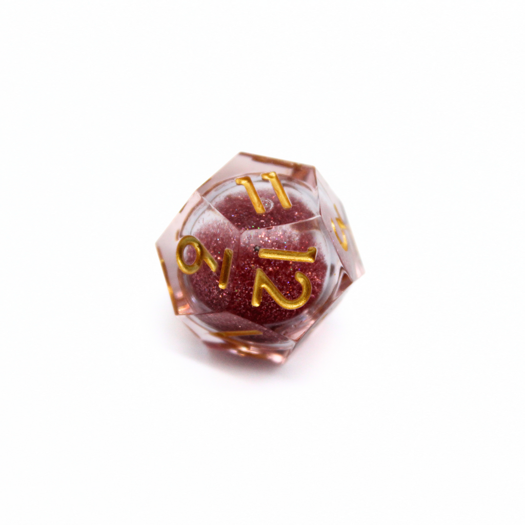 Rose Gold Garden 7pcs Liquid Core Dice Set | Sharp Edge Dice