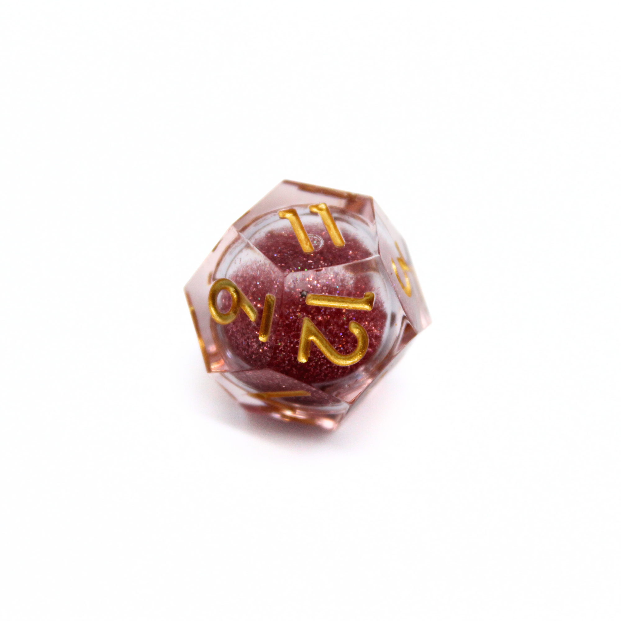 Rose Gold Garden 7pcs Liquid Core Dice Set | Sharp Edge Dice