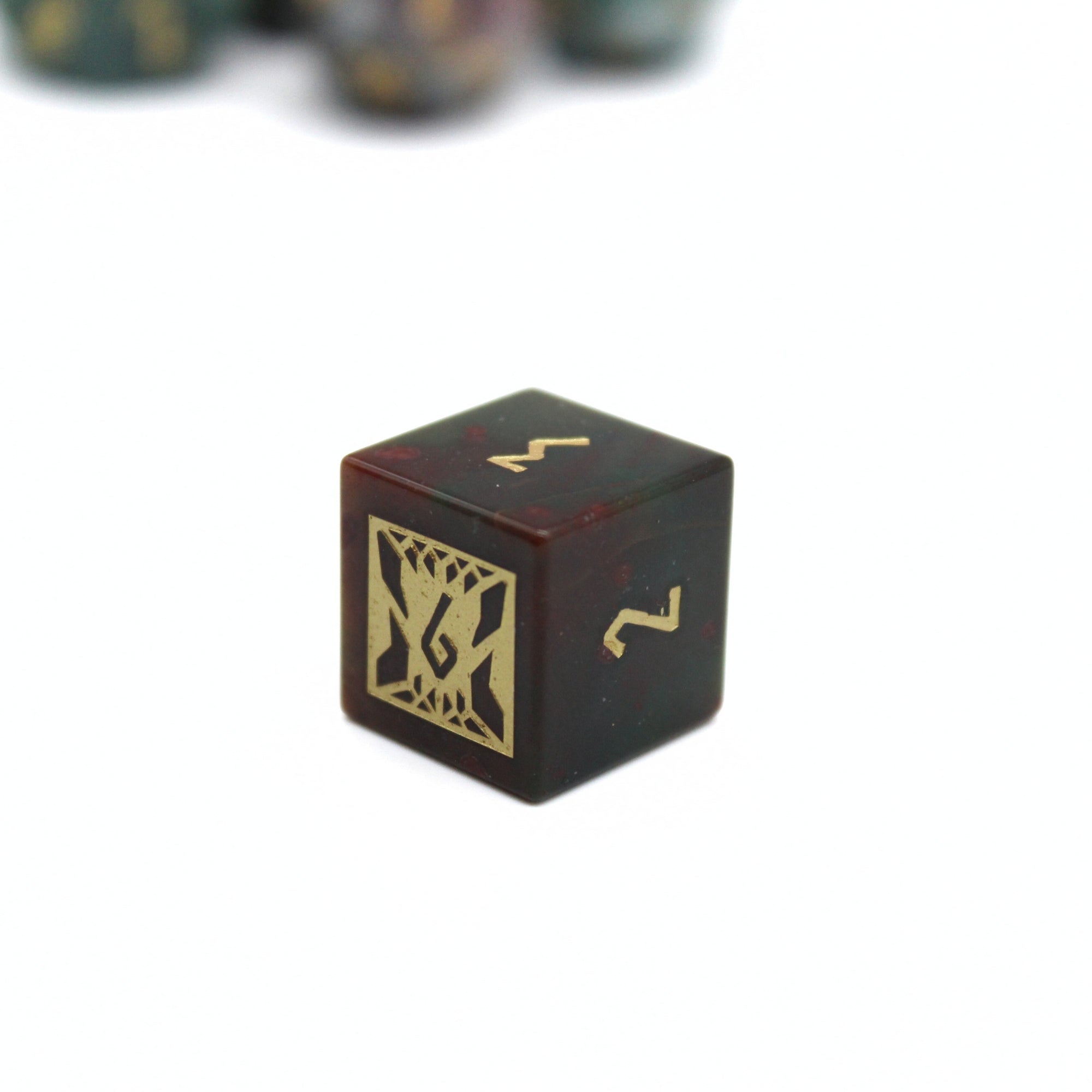 Indian Agate Stone Dice (7pcs set)