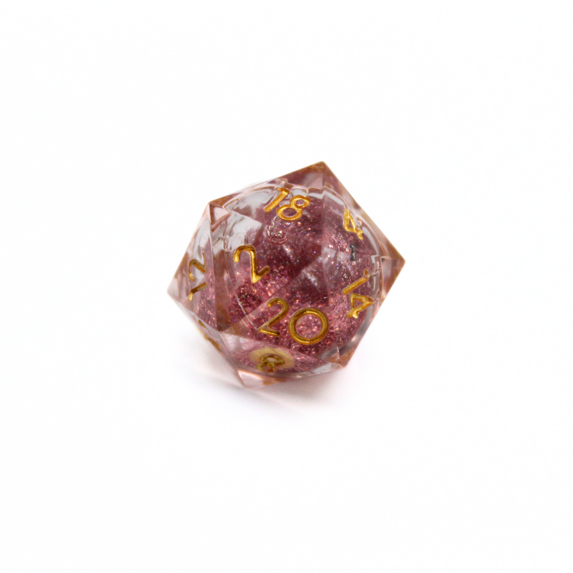 Rose Gold Garden 7pcs Liquid Core Dice Set | Sharp Edge Dice