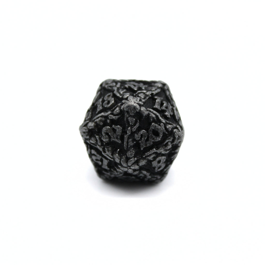 Obsidian Floral Metal Dice (7pcs Set)