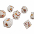 White Cherry Blossom Dice Set (7pcs) | Sharp Edge Dice