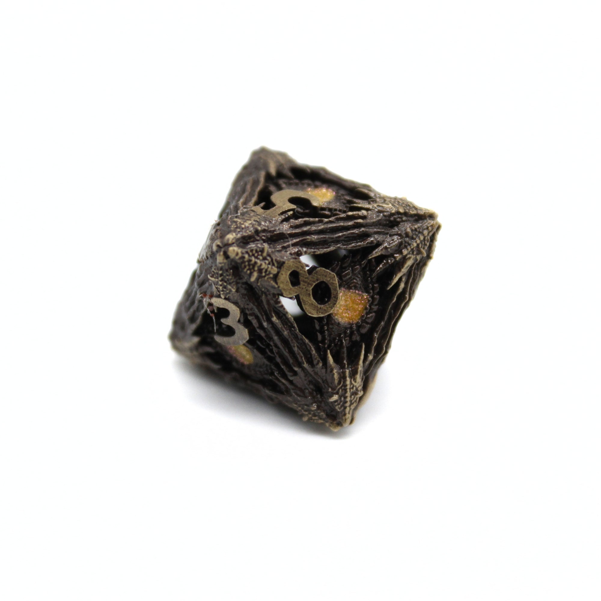 Pink Dragon Eye Hollow Metal Dice (7pcs Set)
