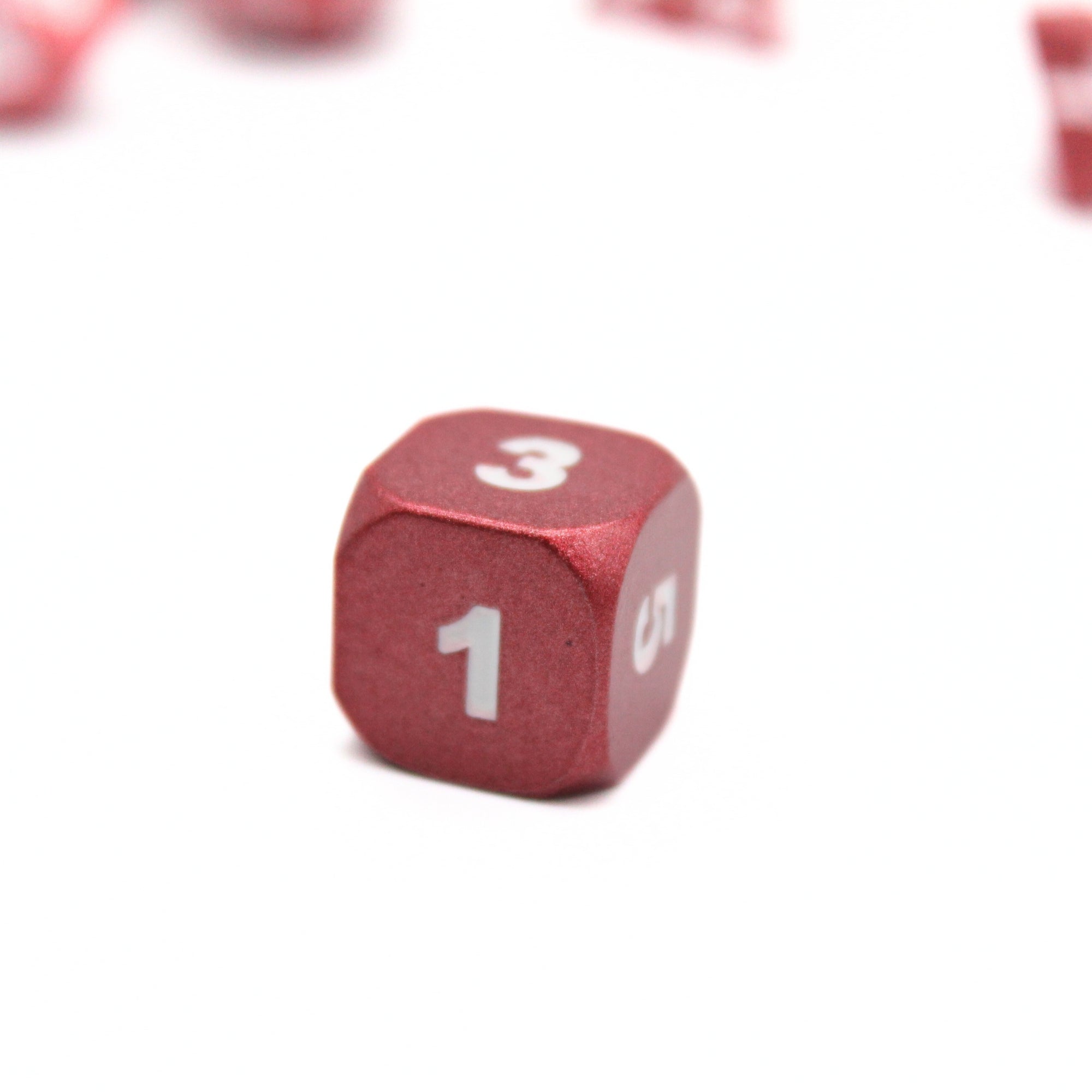 Matte Red Metal Dice (7pcs Set)