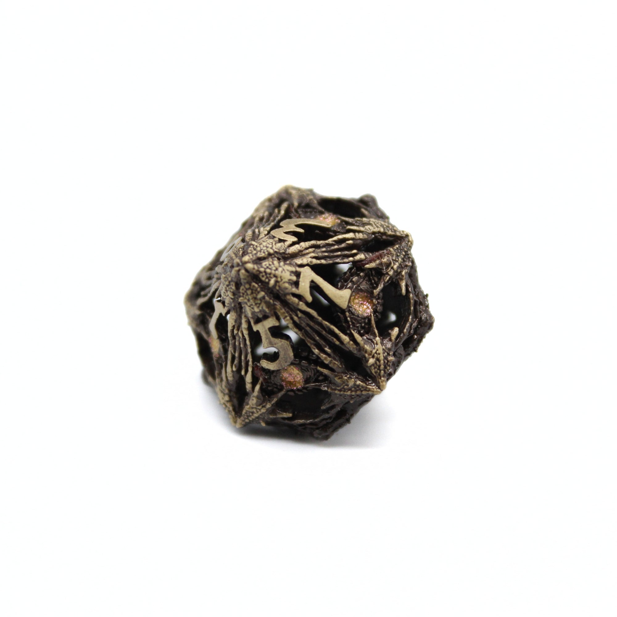 Pink Dragon Eye Hollow Metal Dice (7pcs Set)