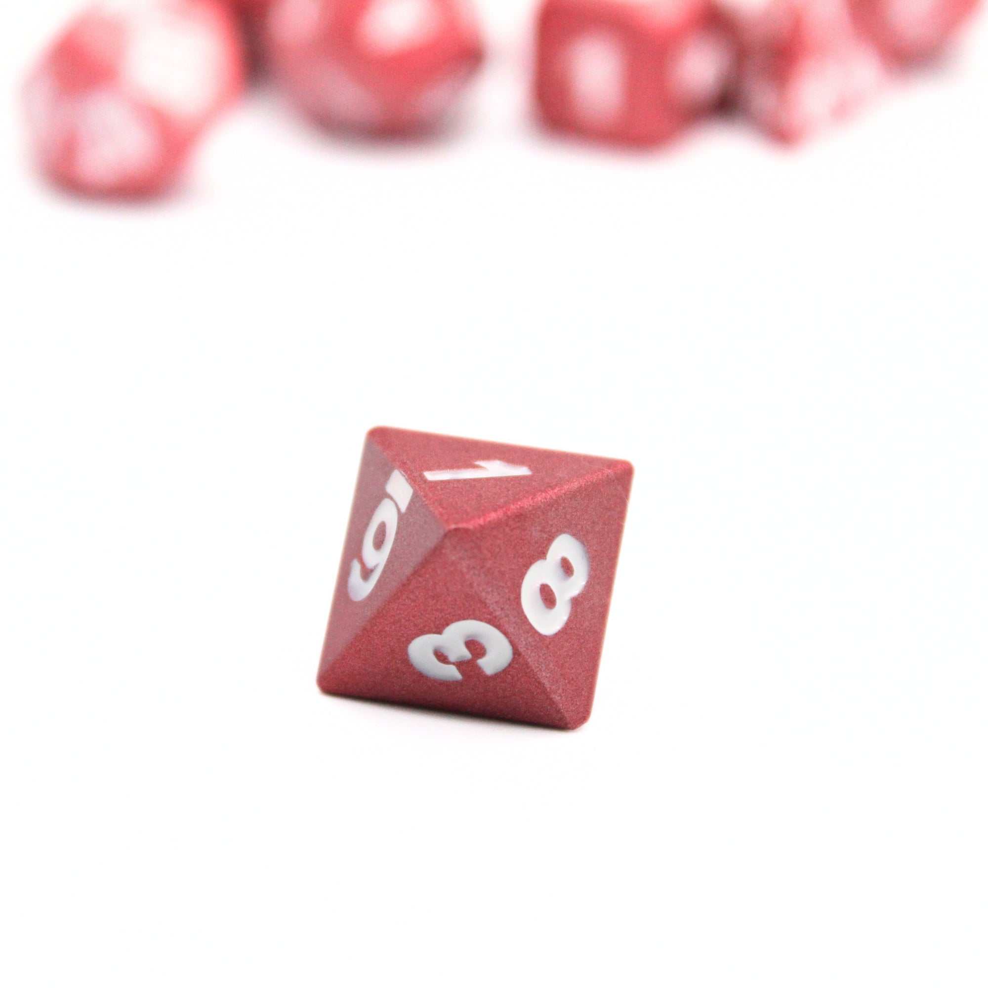 Matte Red Metal Dice (7pcs Set)