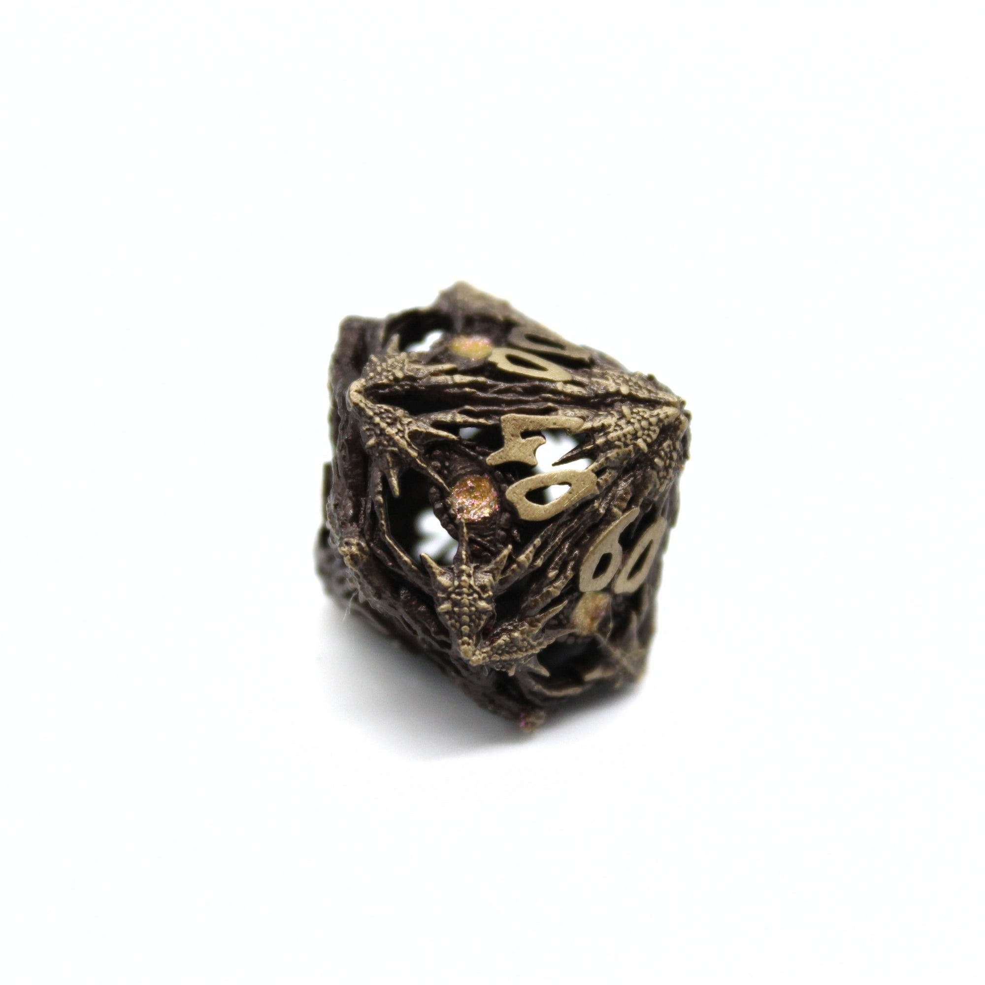Pink Dragon Eye Hollow Metal Dice (7pcs Set)