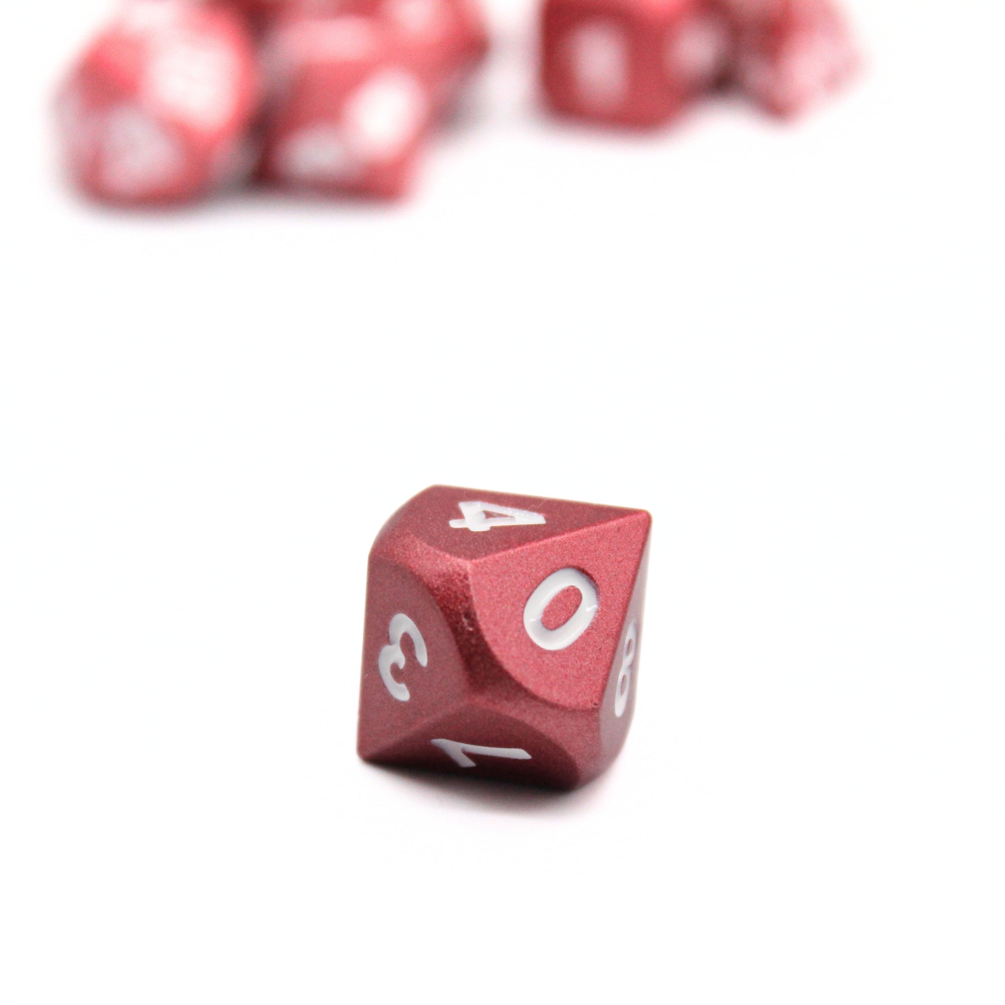 Matte Red Metal Dice (7pcs Set)