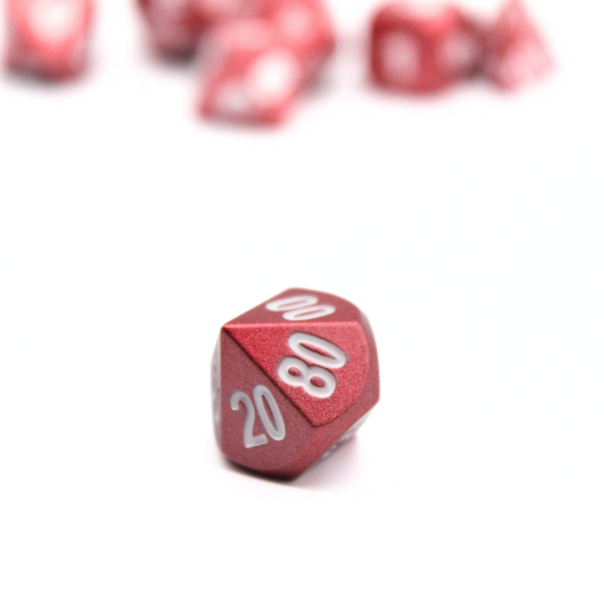 Matte Red Metal Dice (7pcs Set)