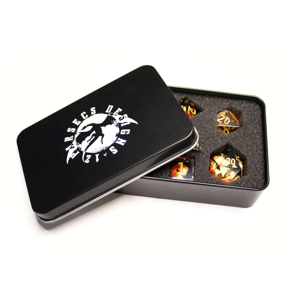 Ronin Sunrise 7pc Resin Dice Set | Little Worlds Collection