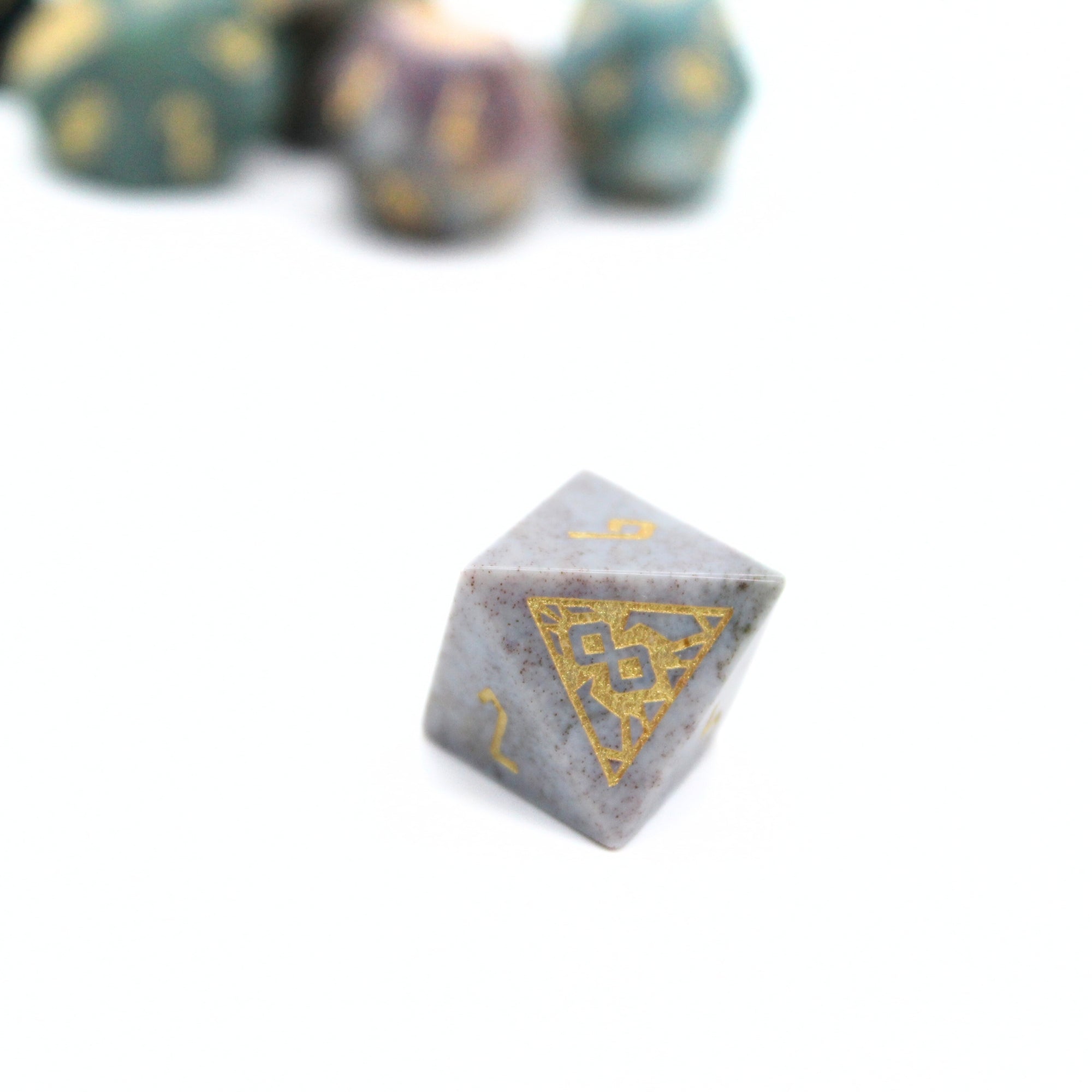 Indian Agate Stone Dice (7pcs set)