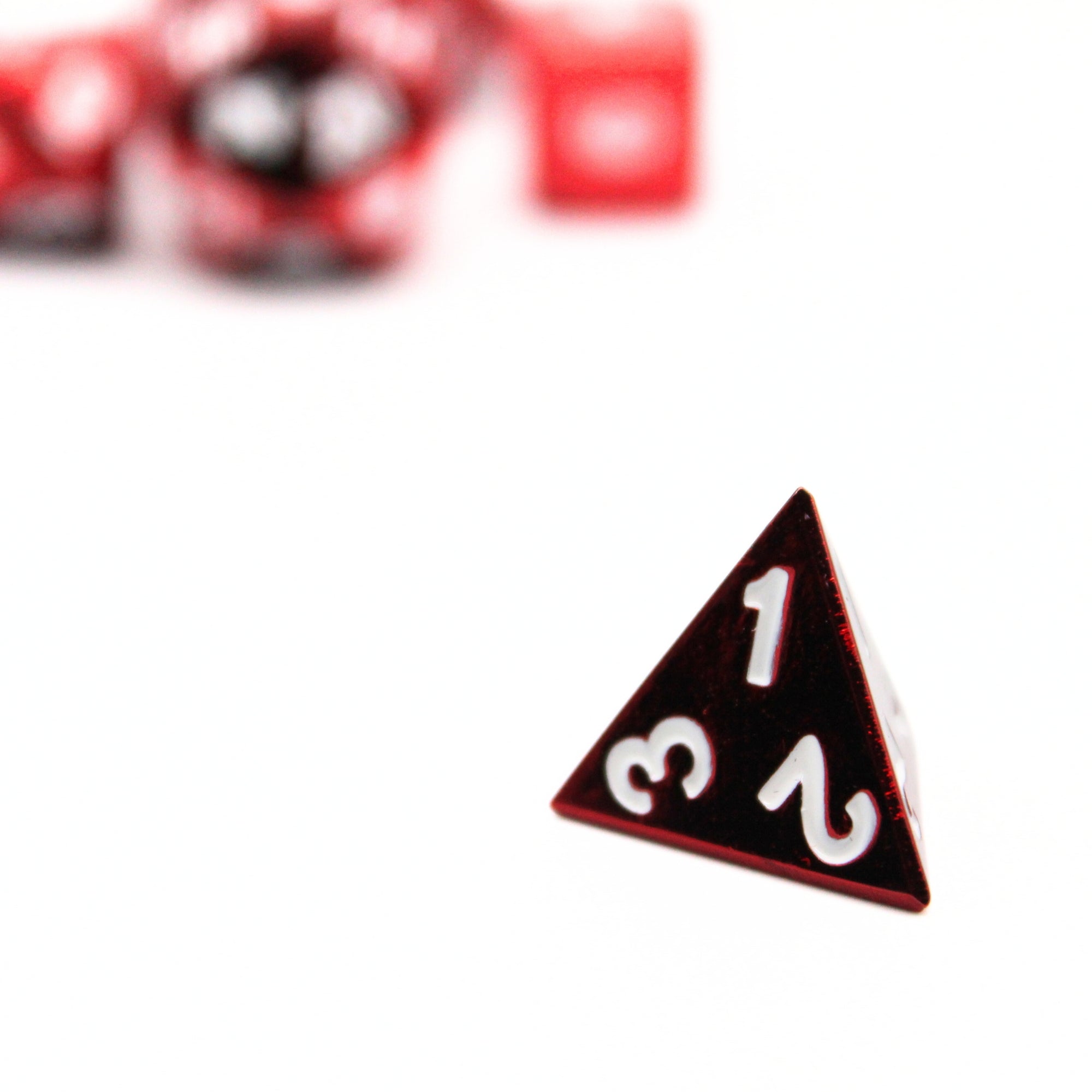 Red Plated Metal Dice (7pcs Set)