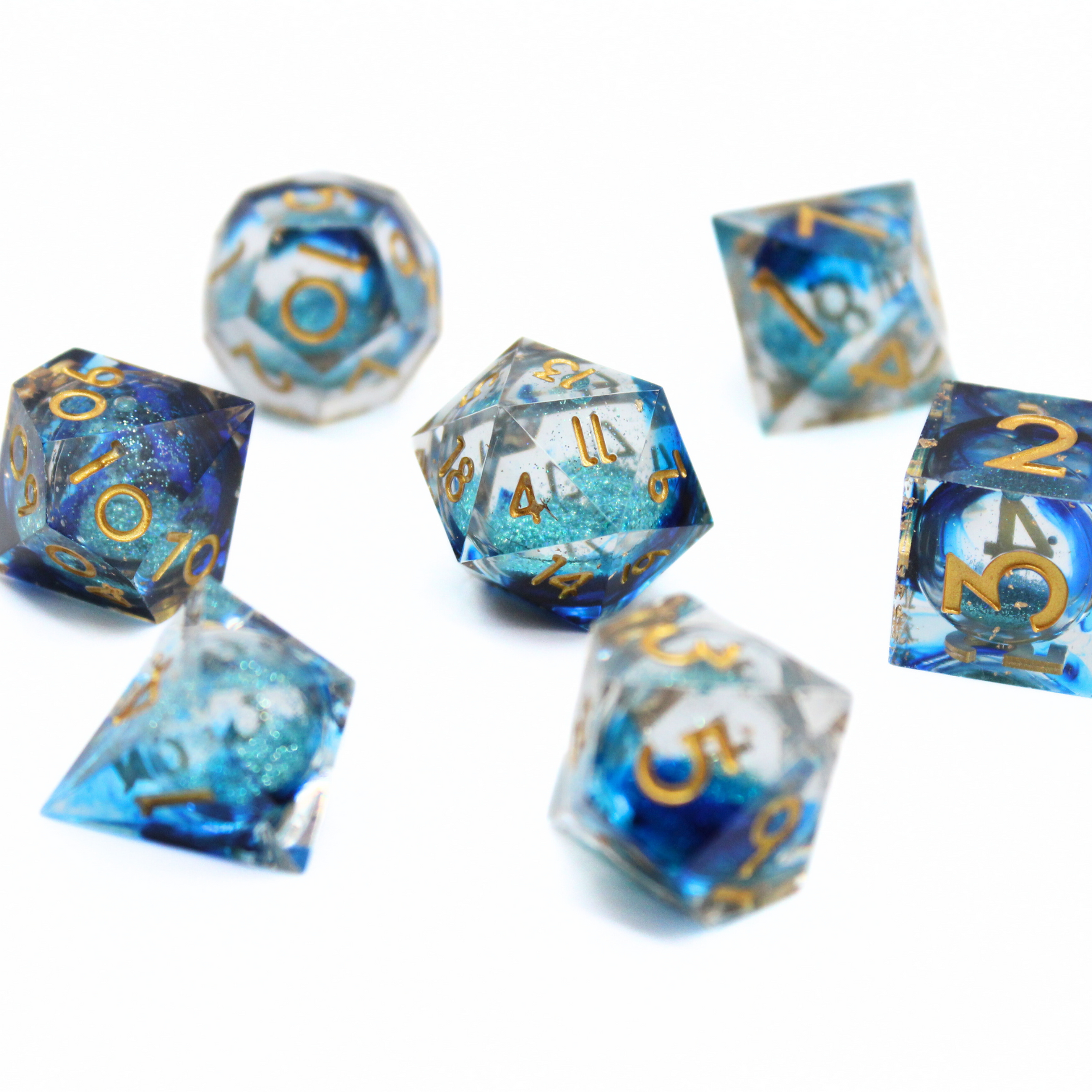 Starforged Depths Liquid Core 7pcs Dice Set | Sharp Edge