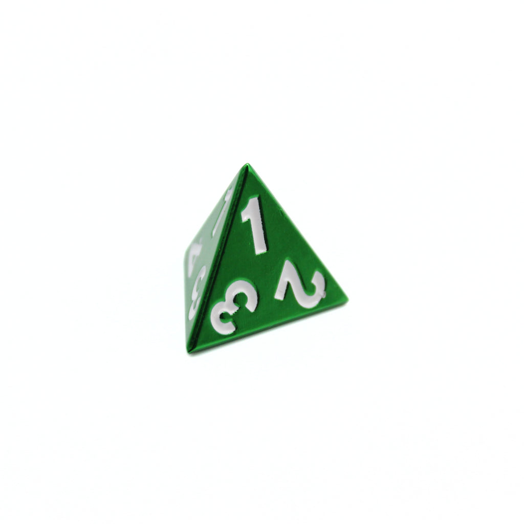 Green Plated Metal Dice (7pcs Set)