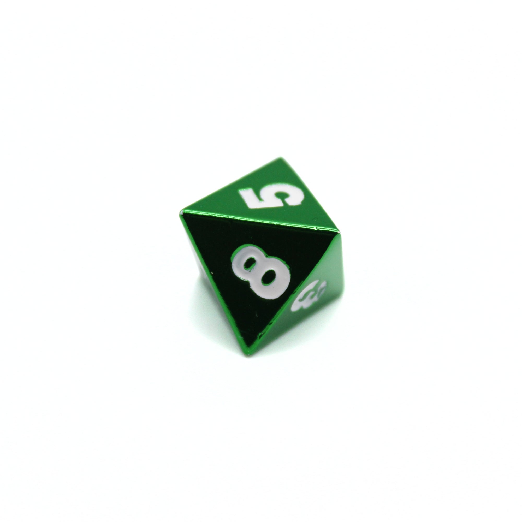 Green Plated Metal Dice (7pcs Set)