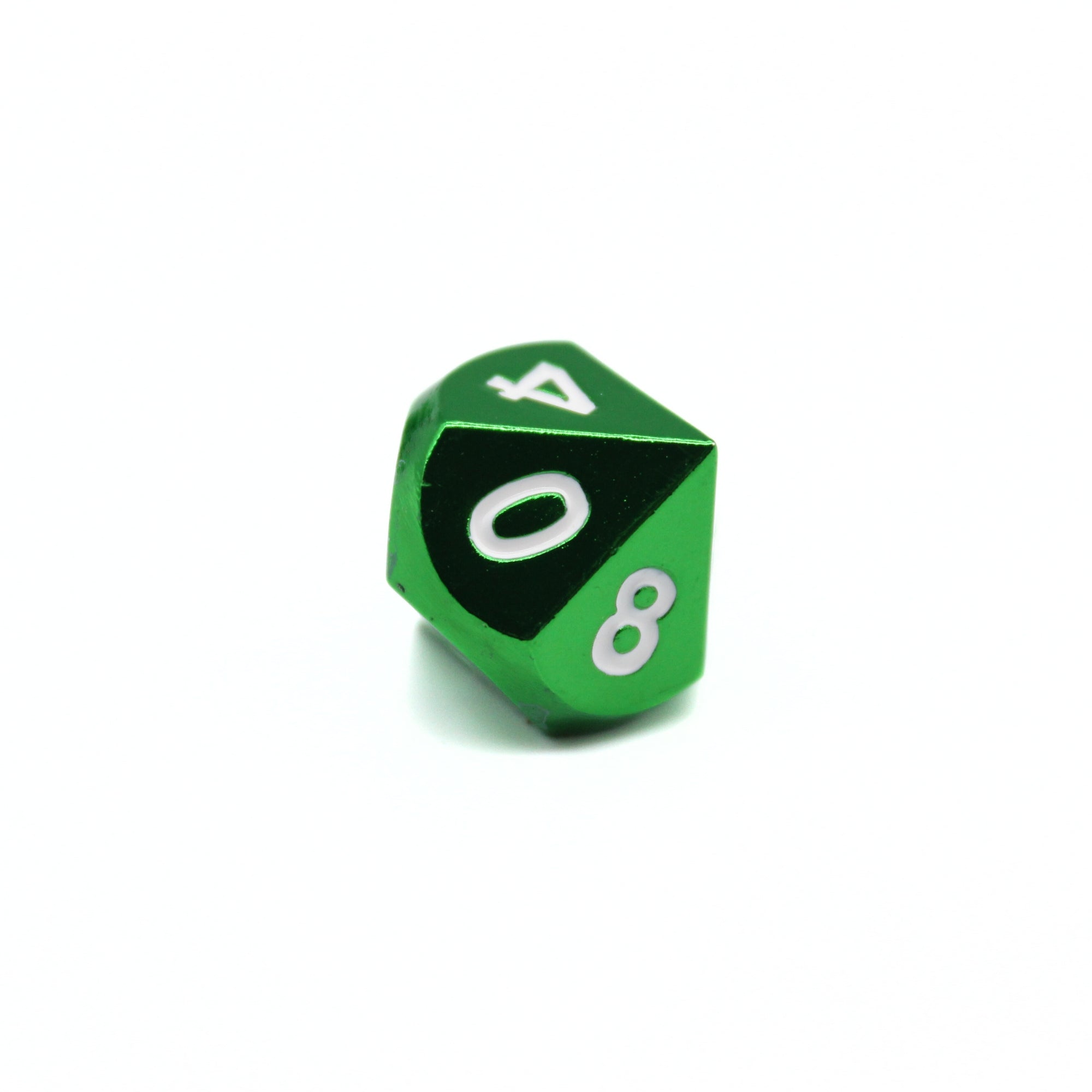 Green Plated Metal Dice (7pcs Set)