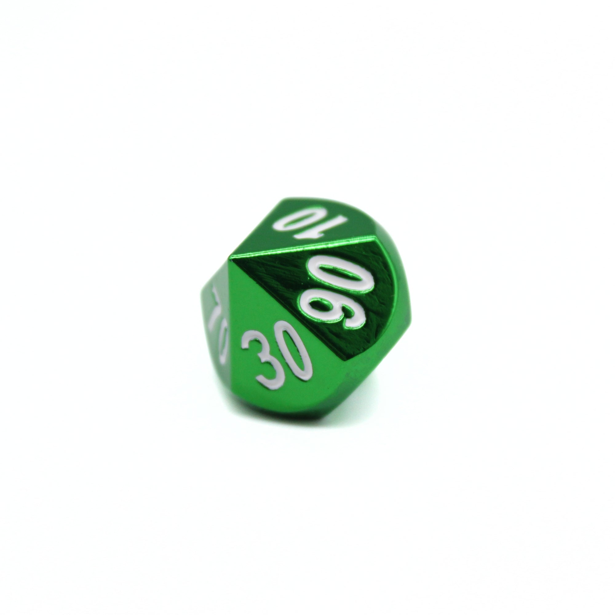 Green Plated Metal Dice (7pcs Set)