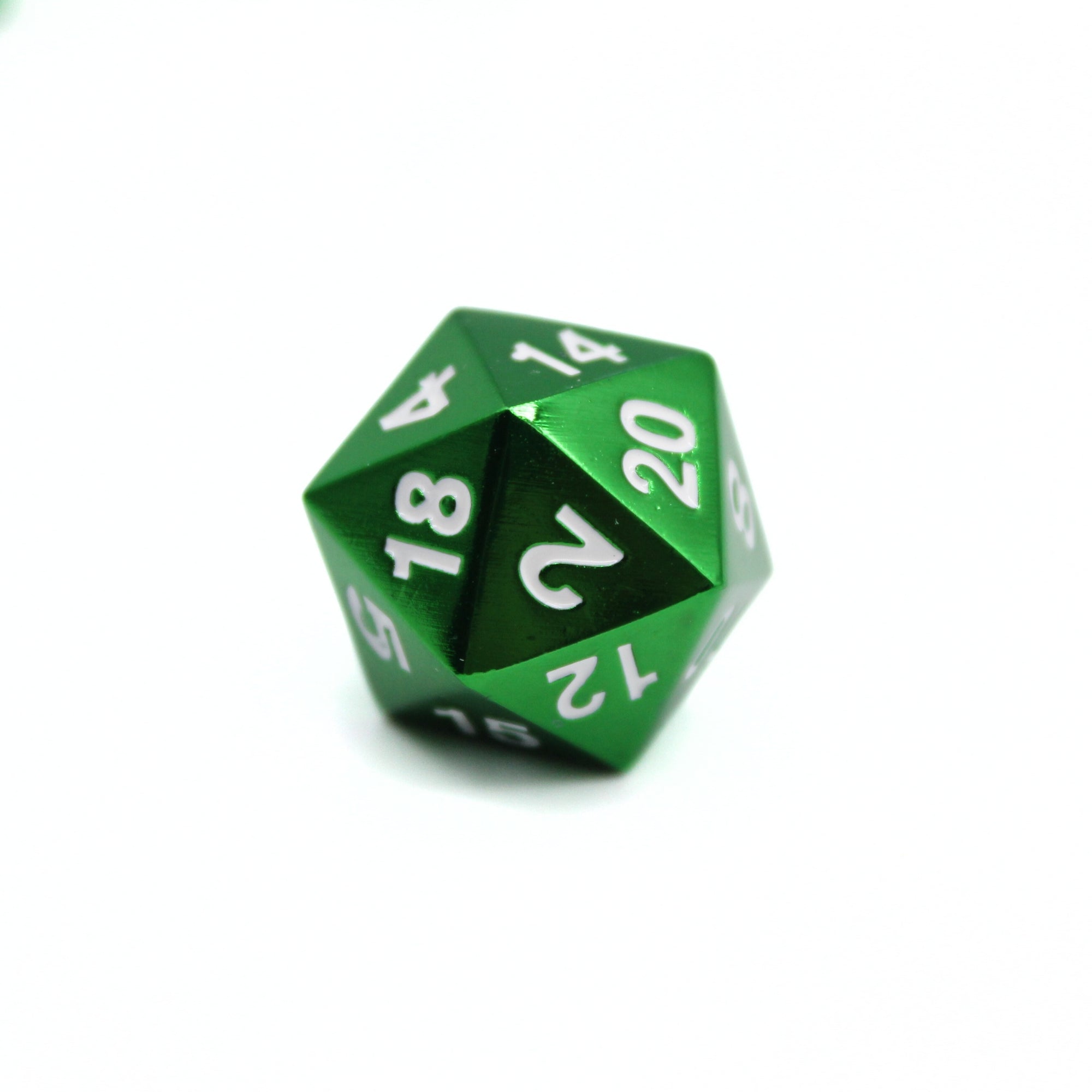 Green Plated Metal Dice (7pcs Set)