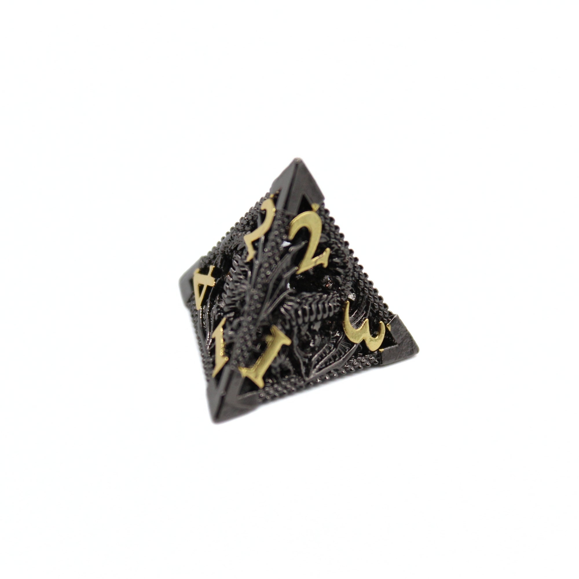 Onyx Dragon Hollow Metal Dice (7pcs Set)