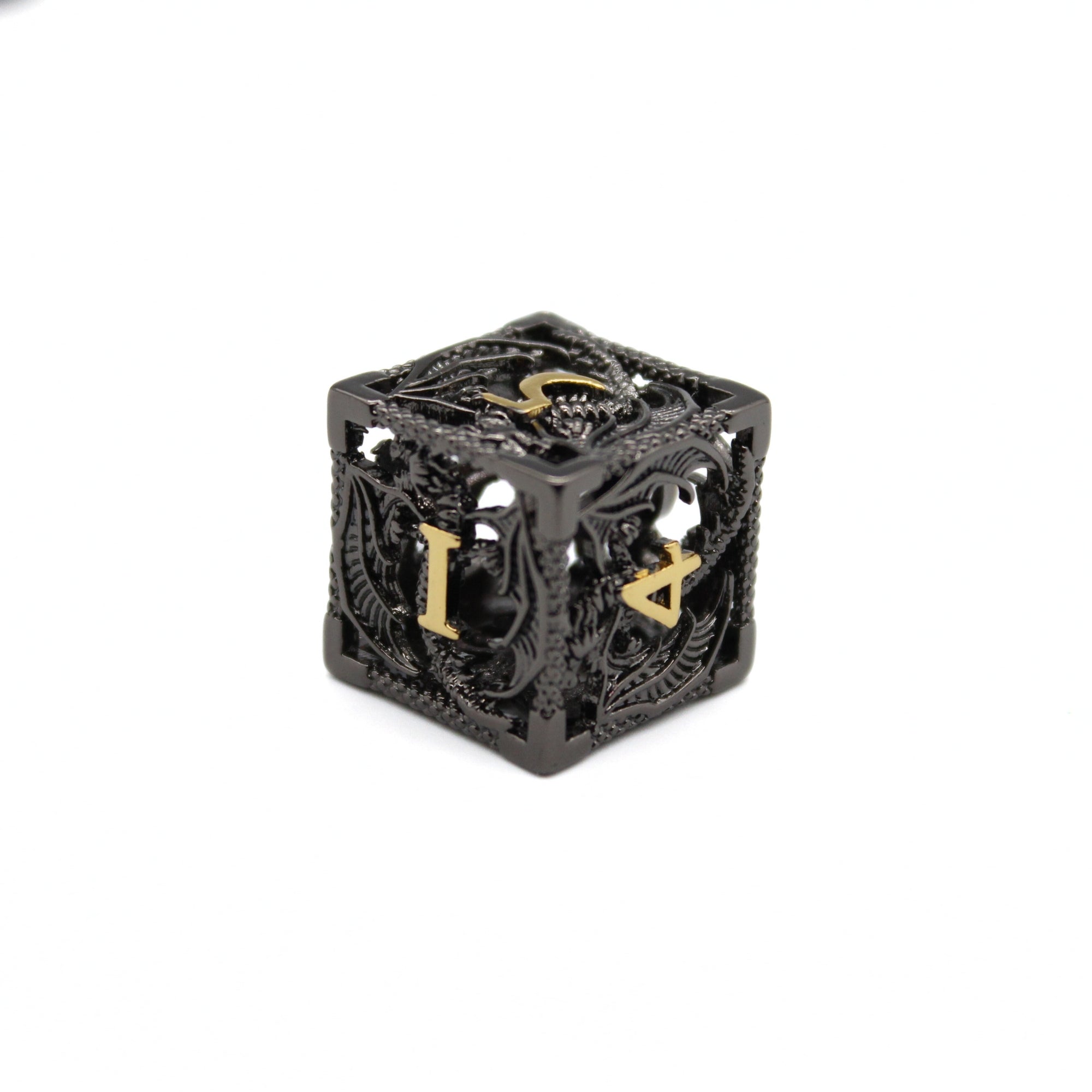 Onyx Dragon Hollow Metal Dice (7pcs Set)