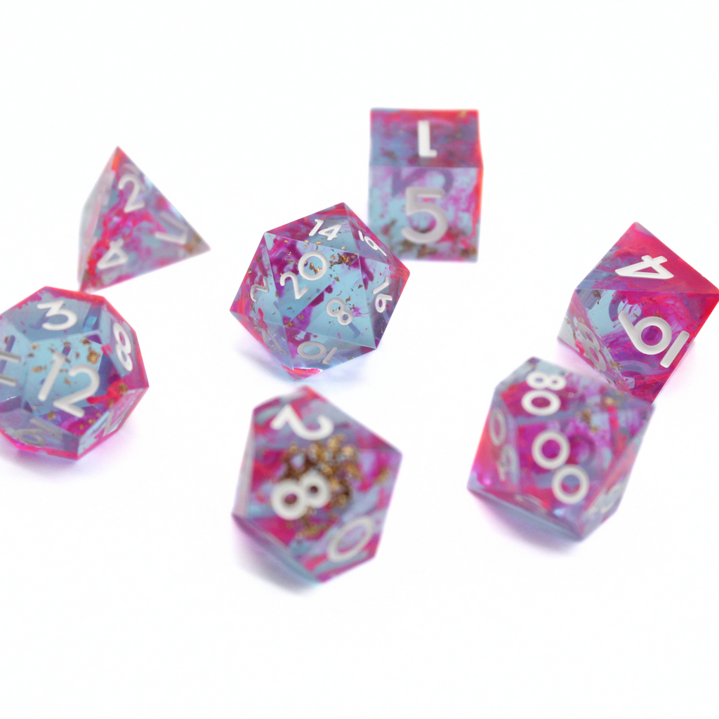 Cotton Candy Cosmos 7pcs Inclusion Dice Set | Sharp Edge Dice