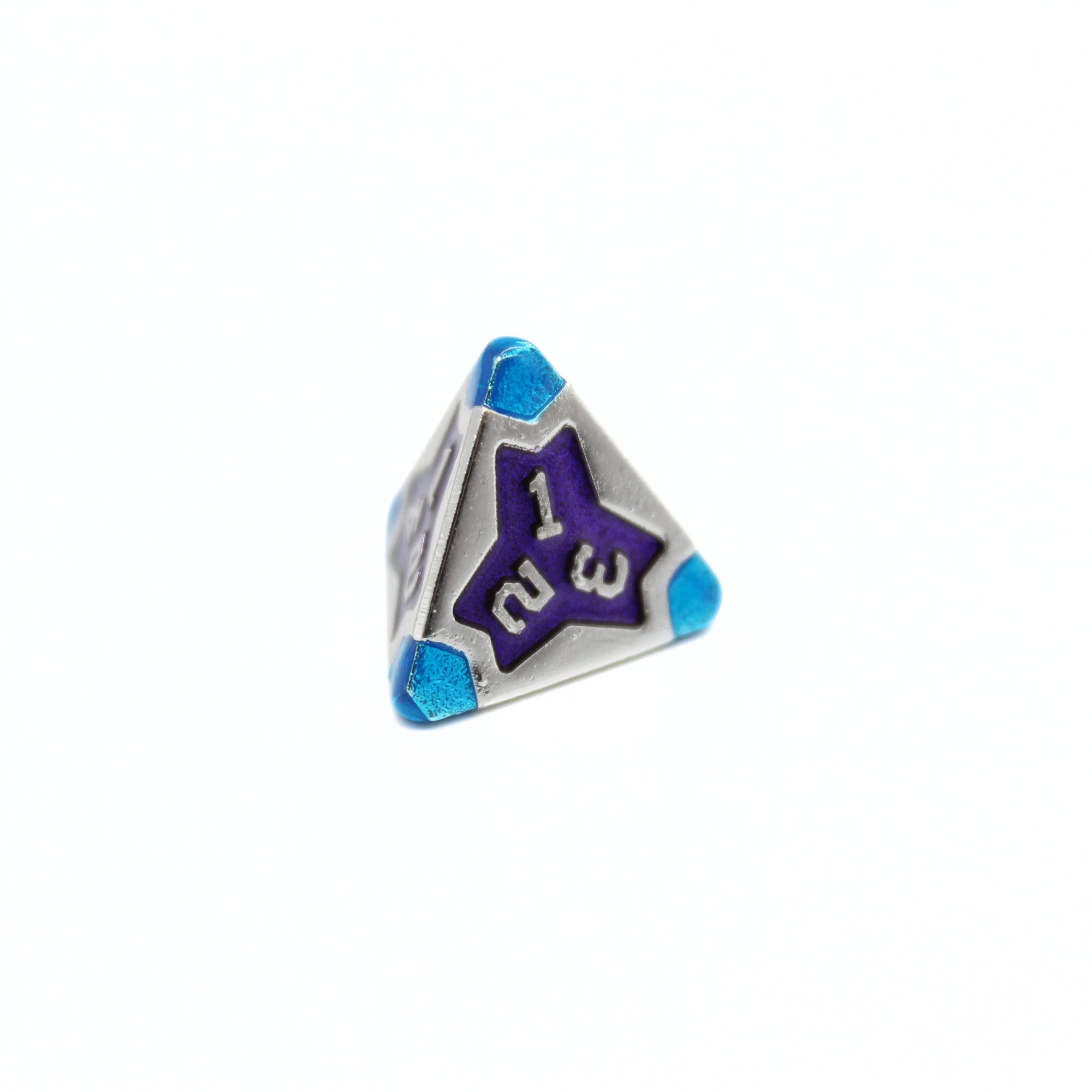 Purple and Blue Cross Metal Dice (7pcs Set)