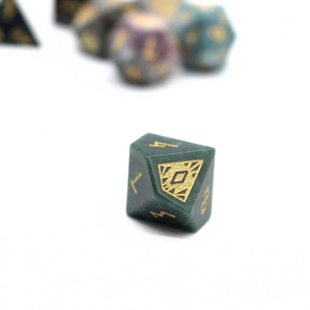 Indian Agate Stone Dice (7pcs set)