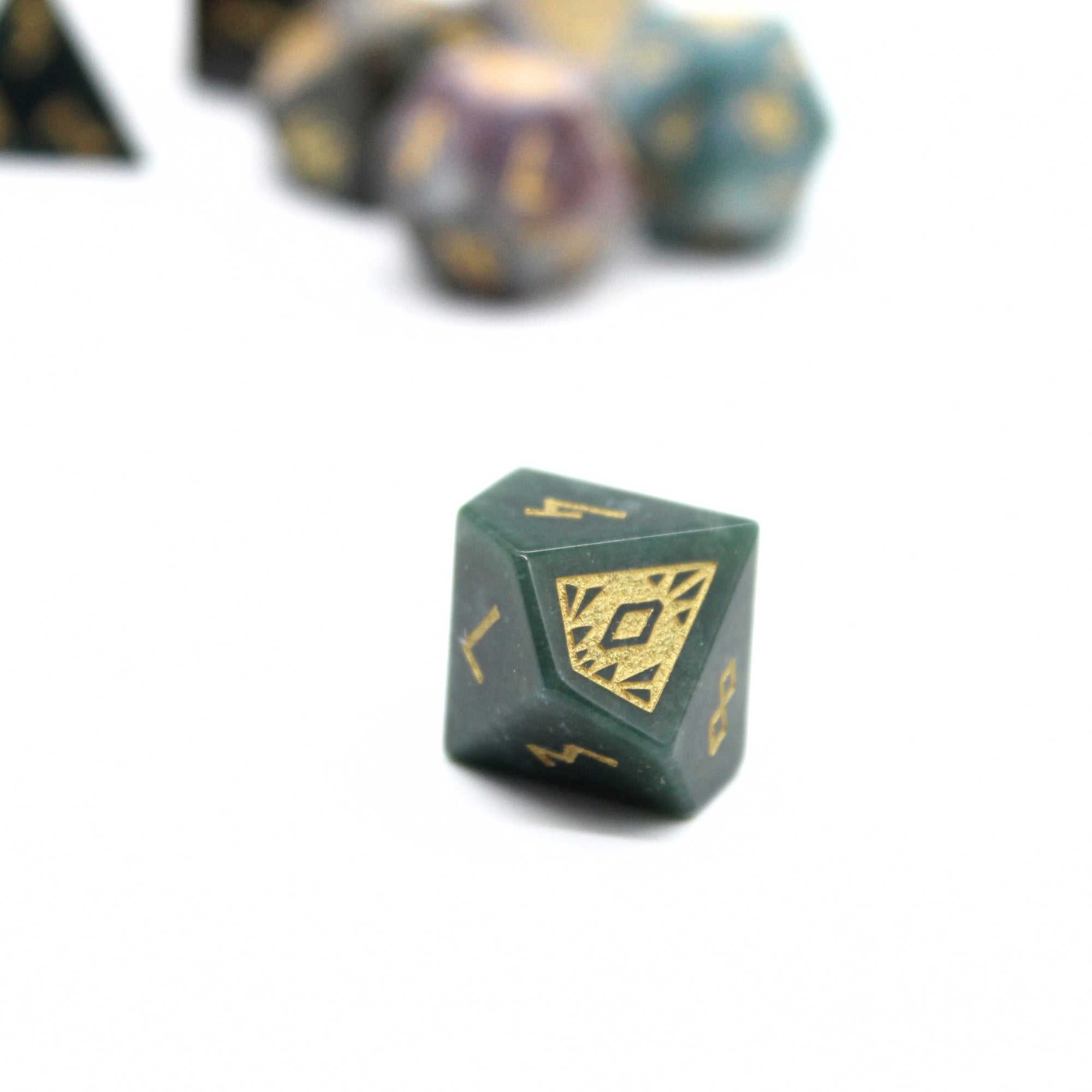 Indian Agate Stone Dice (7pcs set)