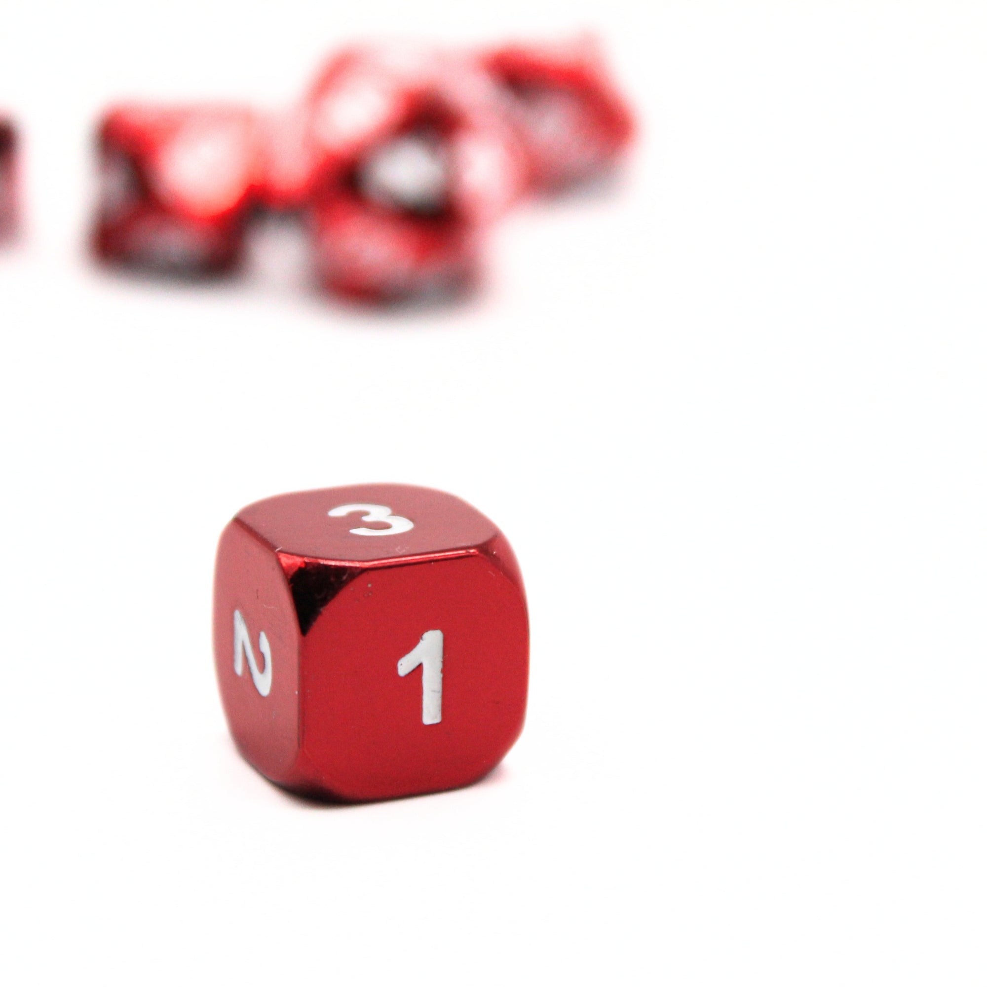 Red Plated Metal Dice (7pcs Set)