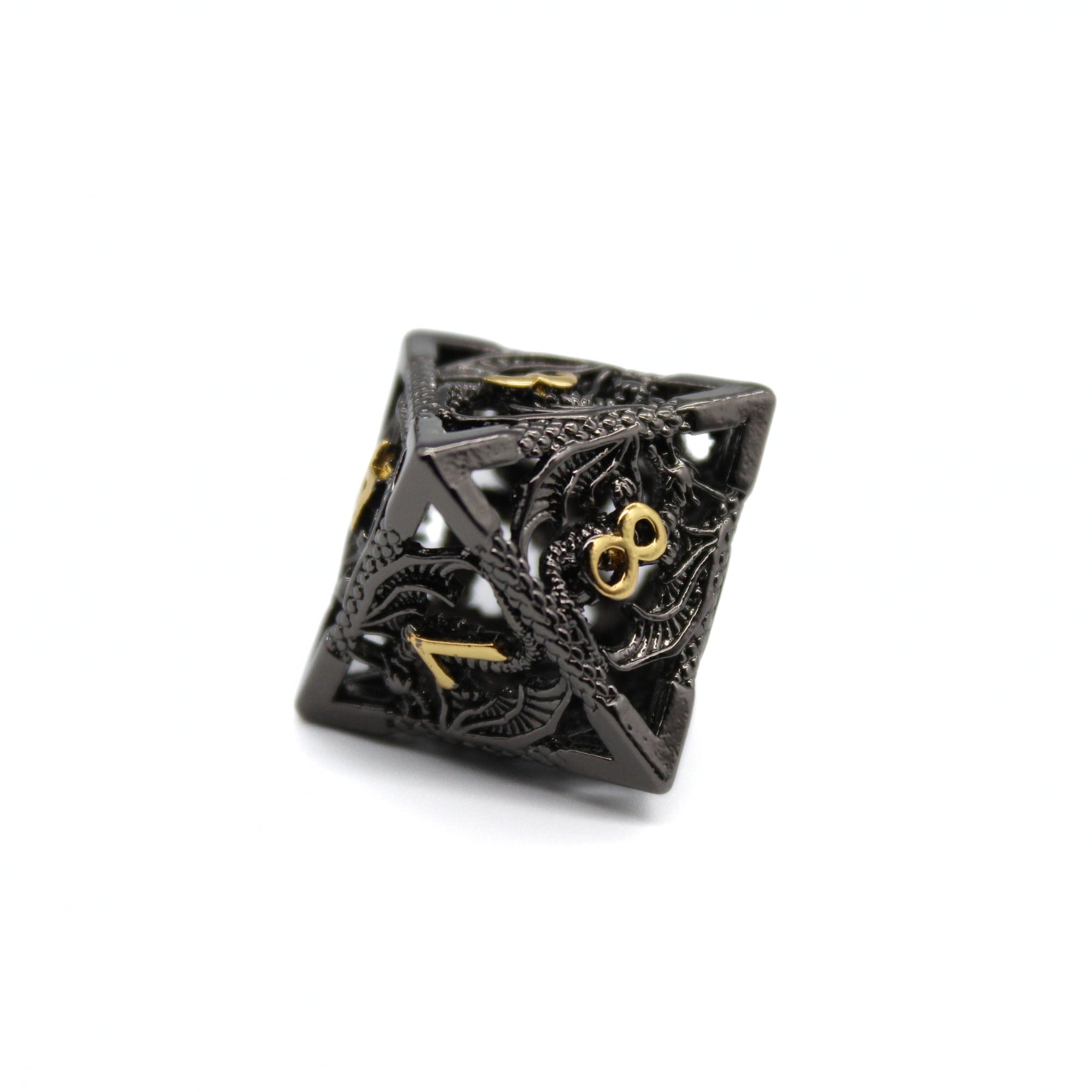 Onyx Dragon Hollow Metal Dice (7pcs Set)