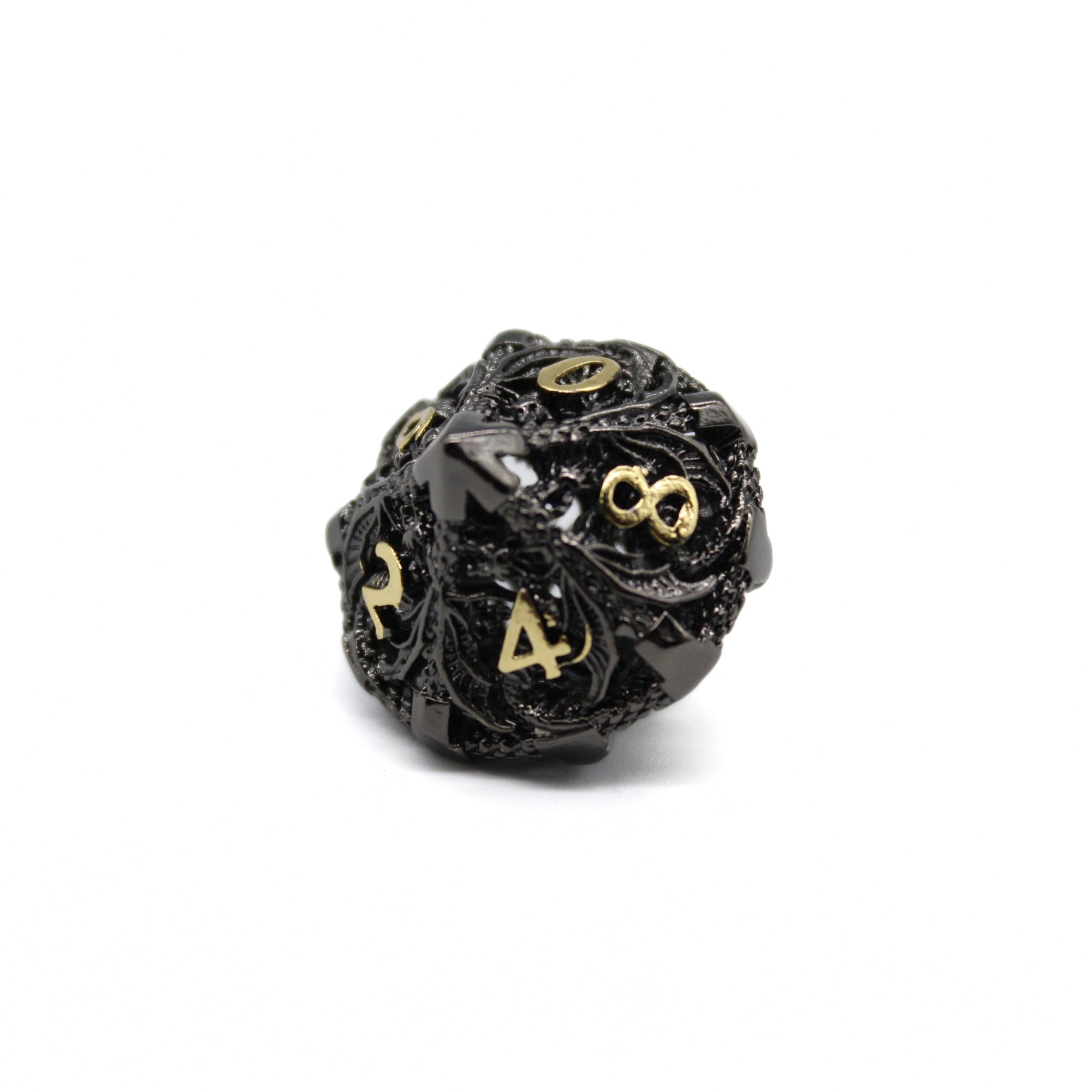 Onyx Dragon Hollow Metal Dice (7pcs Set)
