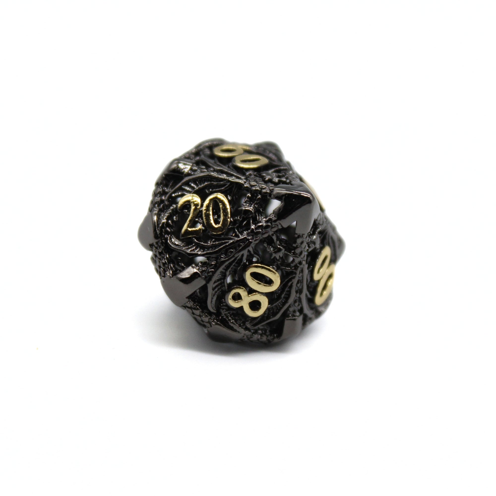 Onyx Dragon Hollow Metal Dice (7pcs Set)