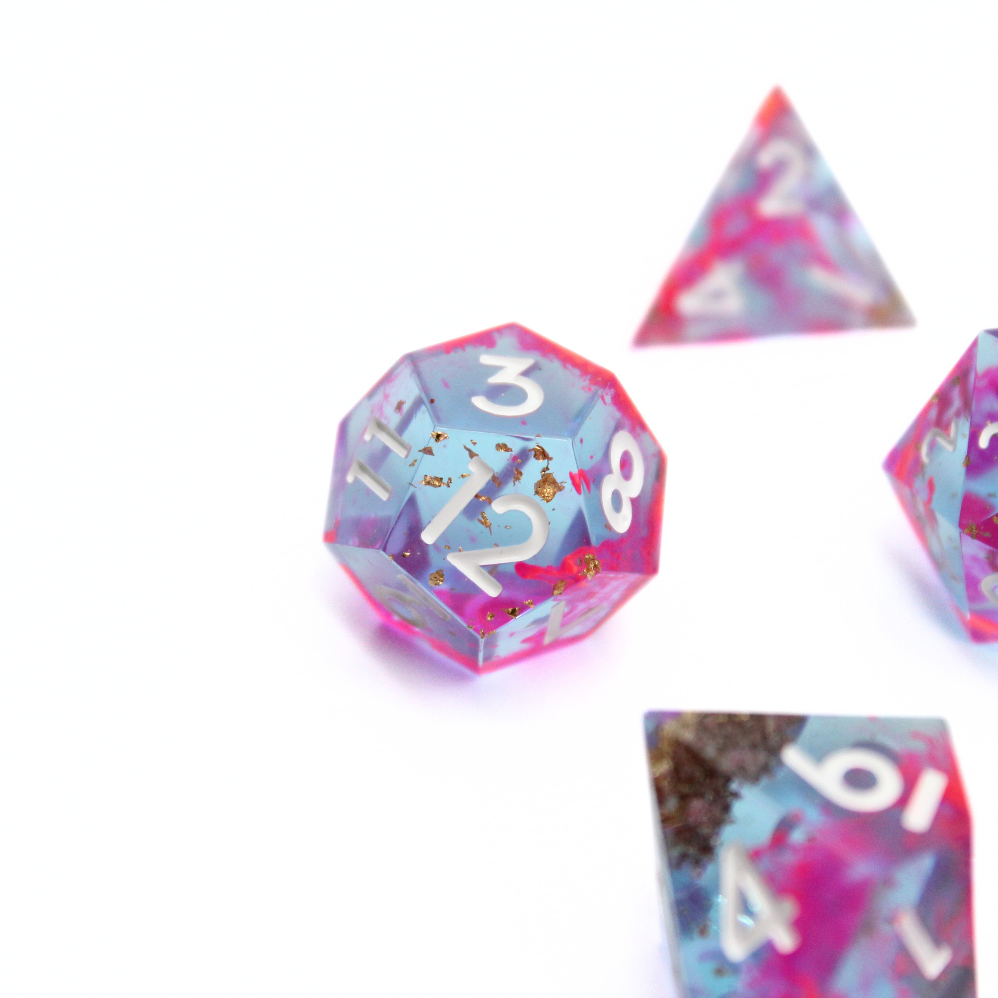 Cotton Candy Cosmos 7pcs Inclusion Dice Set | Sharp Edge Dice