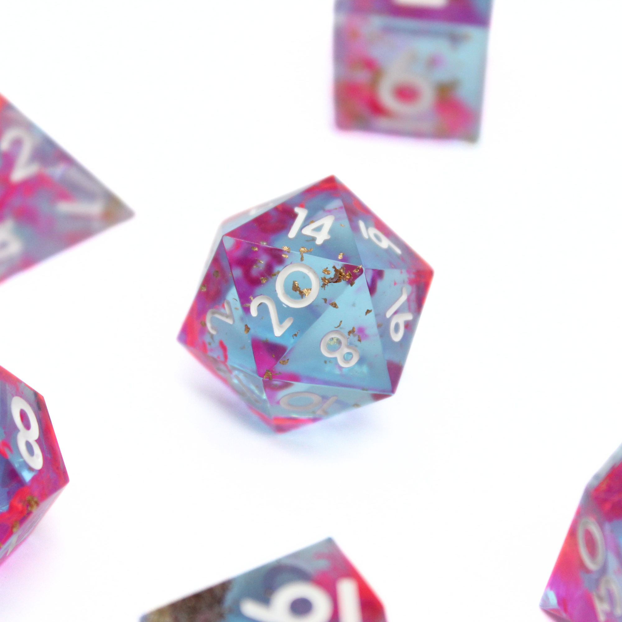 Cotton Candy Cosmos 7pcs Inclusion Dice Set | Sharp Edge Dice