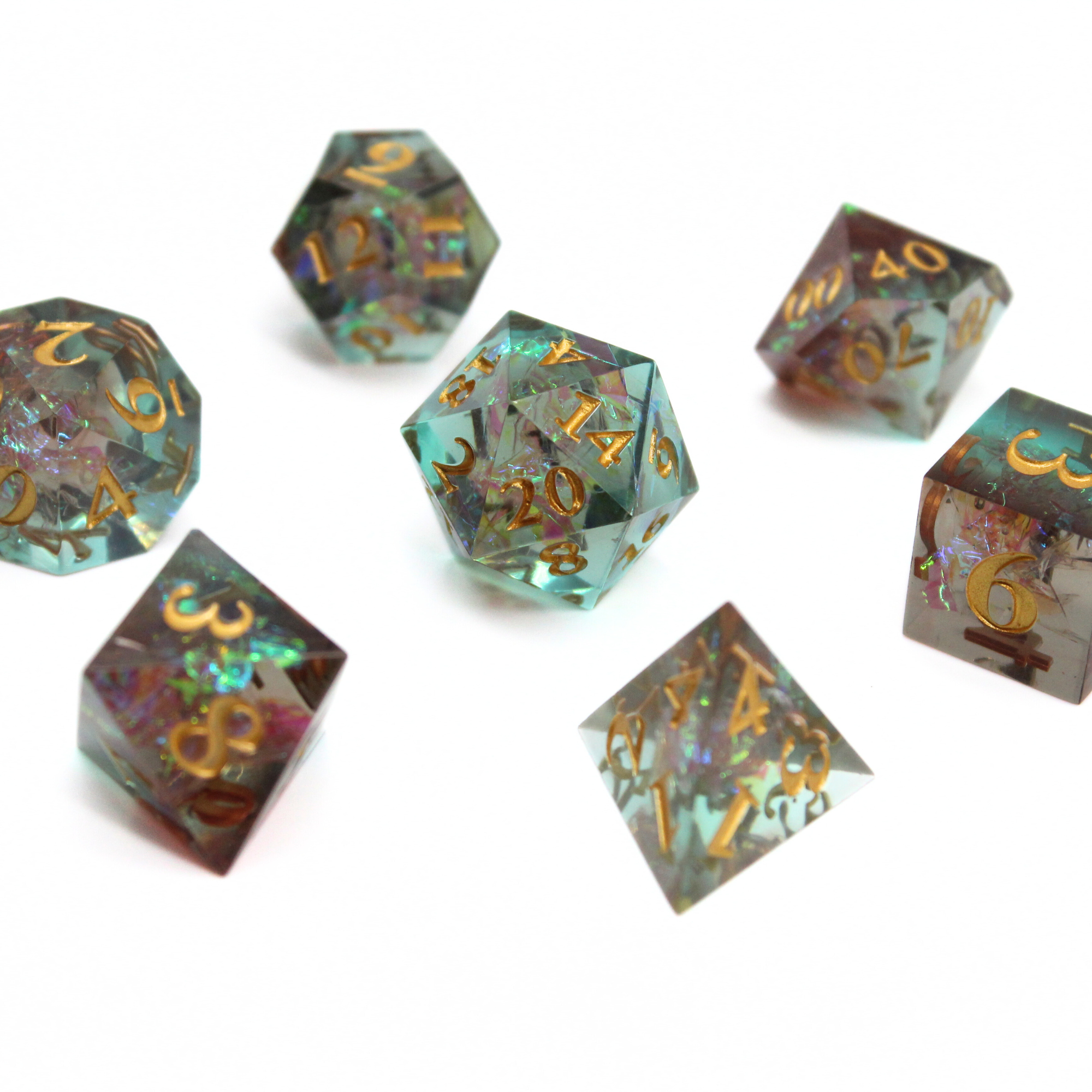 Prismatic Spark 7pcs Inclusion Dice Set | Sharp Edge Dice