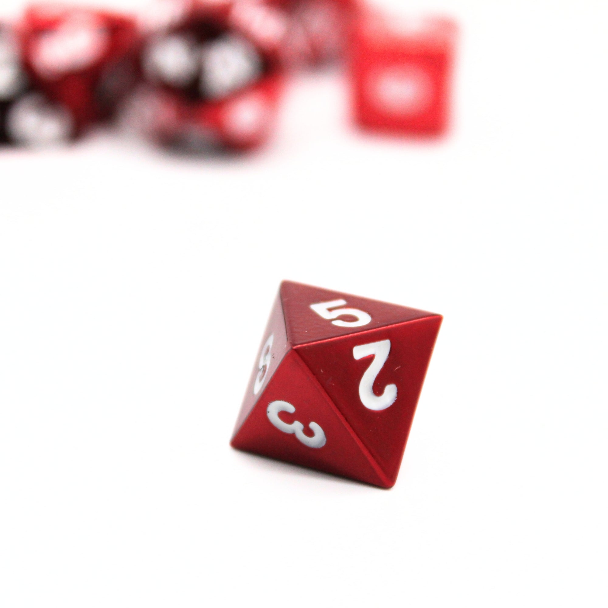 Red Plated Metal Dice (7pcs Set)