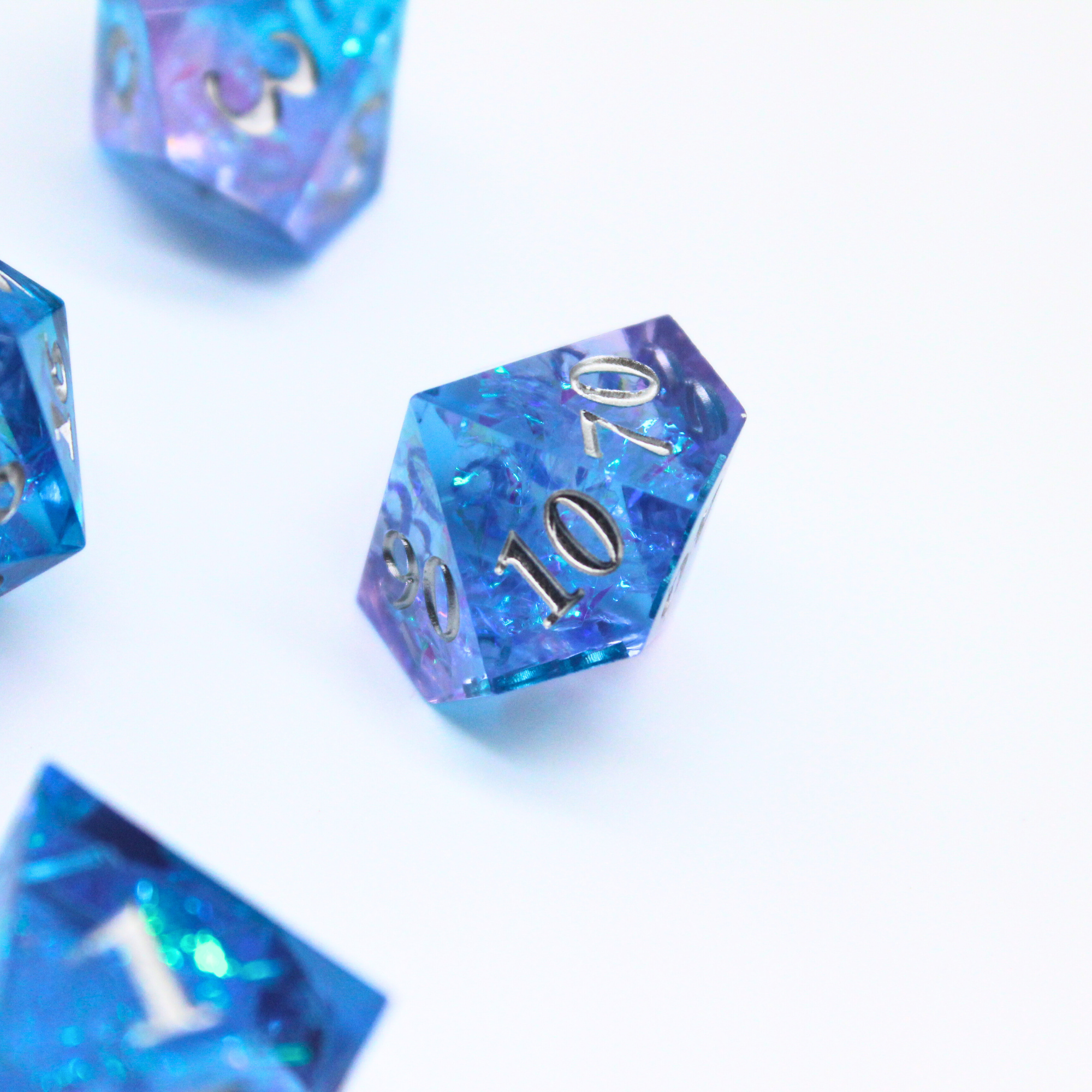 Nebula Cascade 7pcs Inclusion Dice Set | Sharp Edge Dice