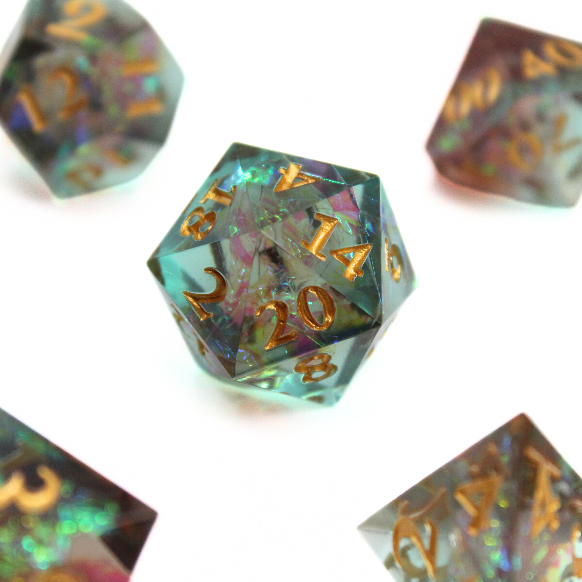 Prismatic Spark 7pcs Inclusion Dice Set | Sharp Edge Dice