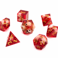 Red Skull 7pcs Inclusion Dice Set | Sharp Edge Dice