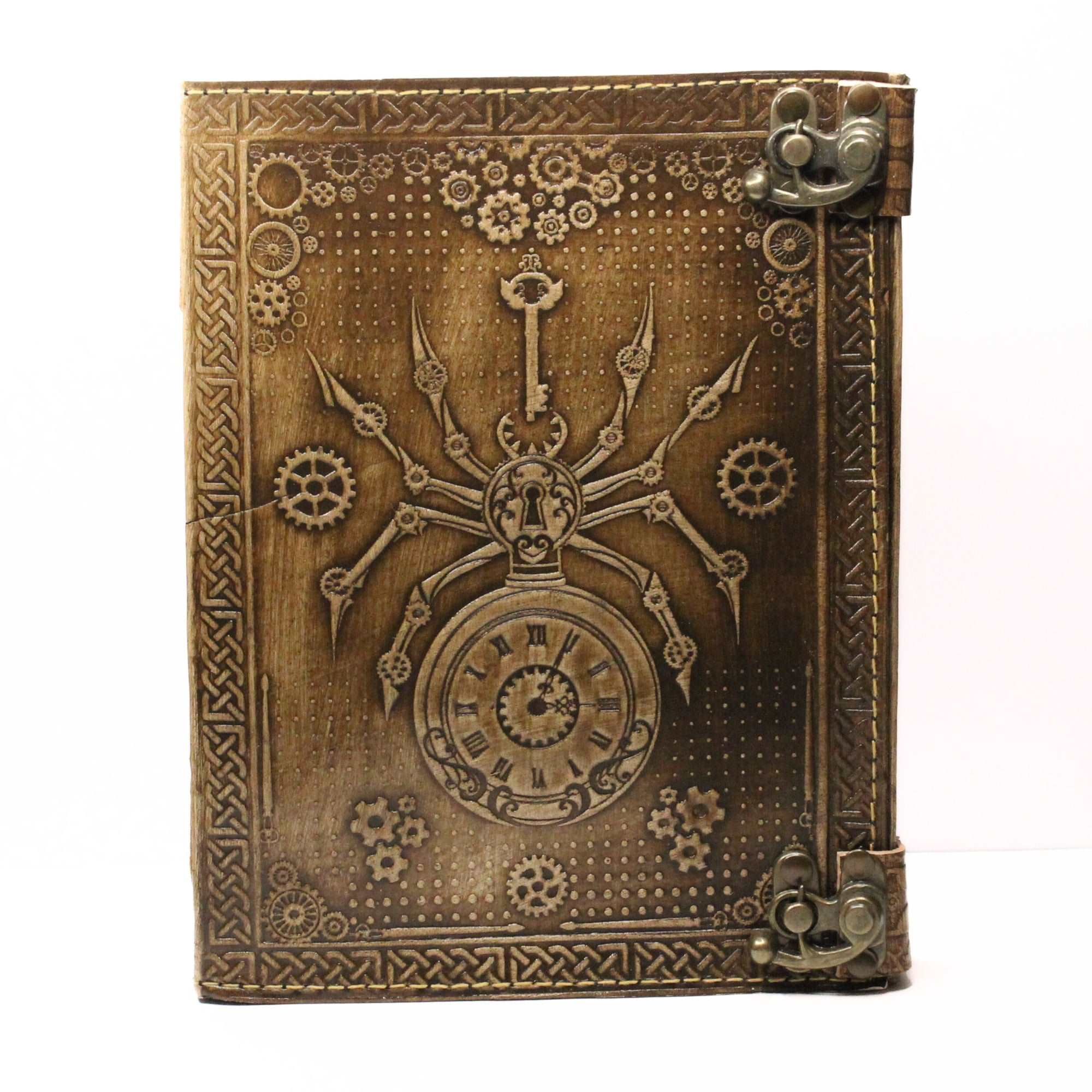 Steampunk Spider Leather Journal BROWN