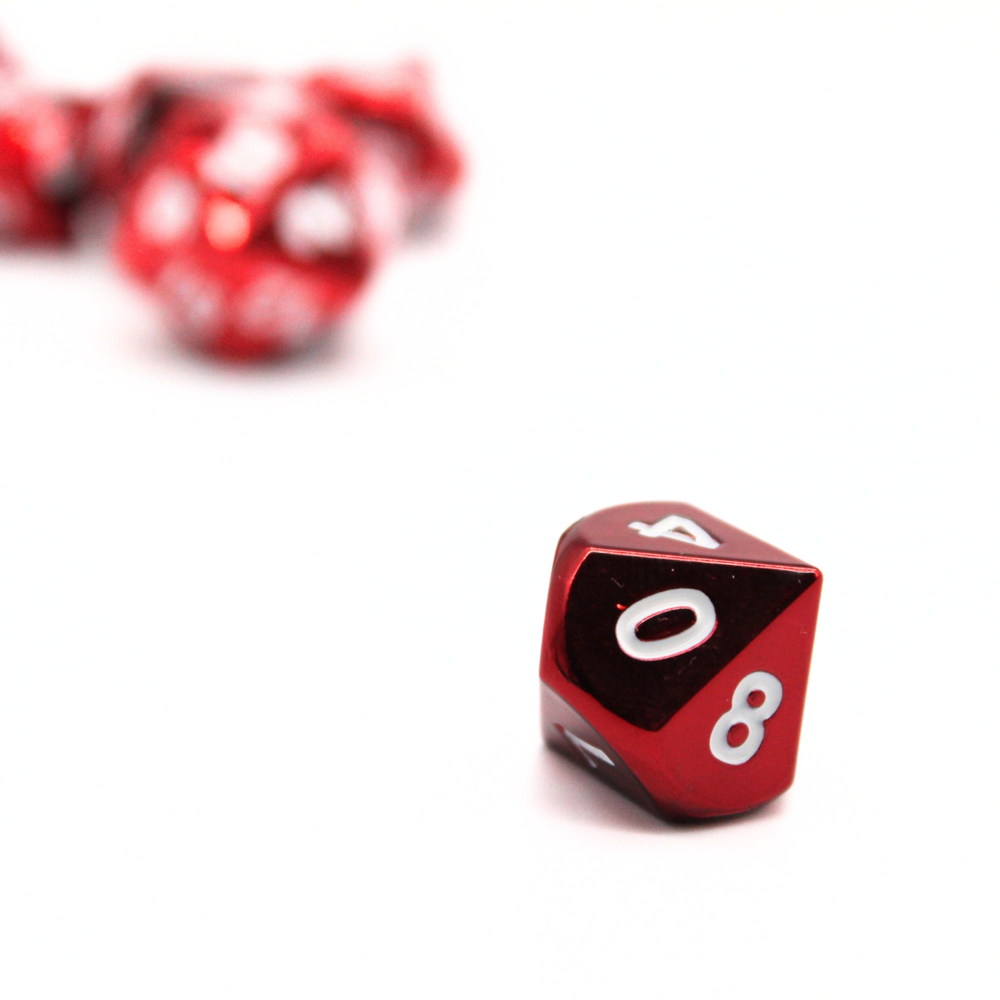 Red Plated Metal Dice (7pcs Set)