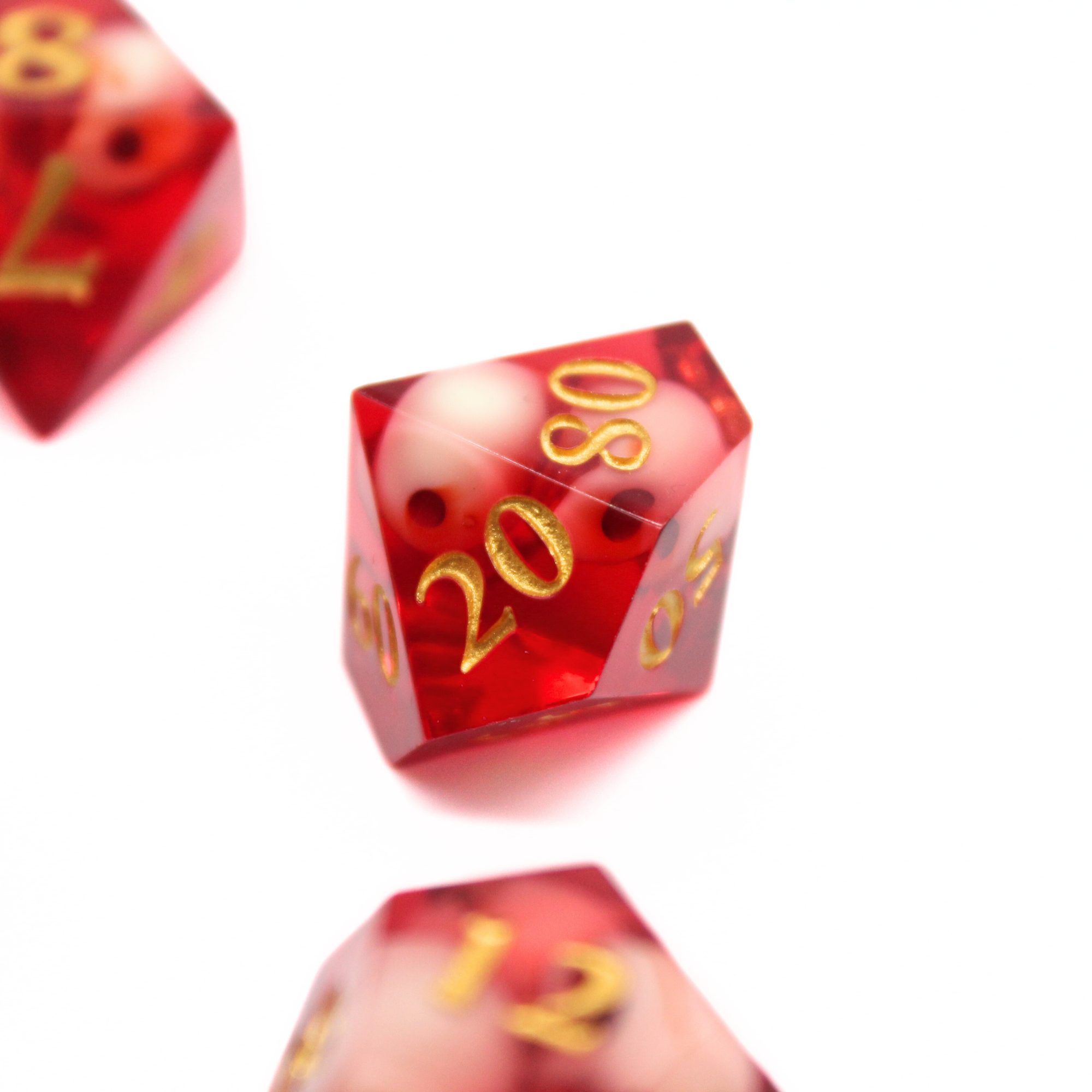 Red Skull 7pcs Inclusion Dice Set | Sharp Edge Dice