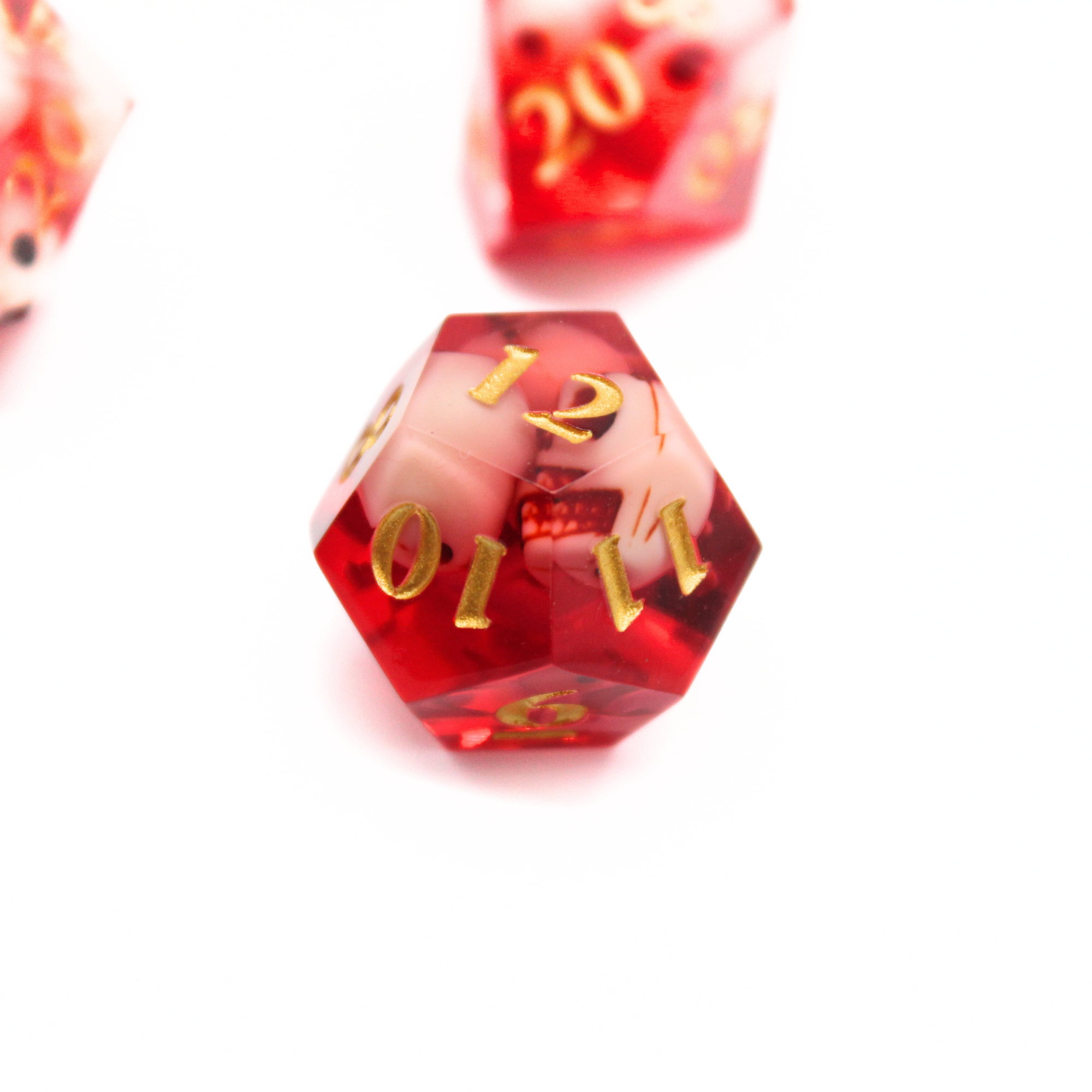 Red Skull 7pcs Inclusion Dice Set | Sharp Edge Dice