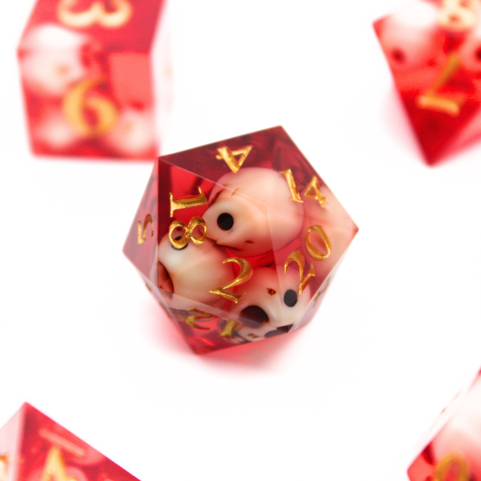 Red Skull 7pcs Inclusion Dice Set | Sharp Edge Dice