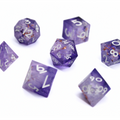 Amethyst Ash 7pcs Inclusion Dice Set | Sharp Edge Dice