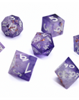 Amethyst Ash 7pcs Inclusion Dice Set | Sharp Edge Dice