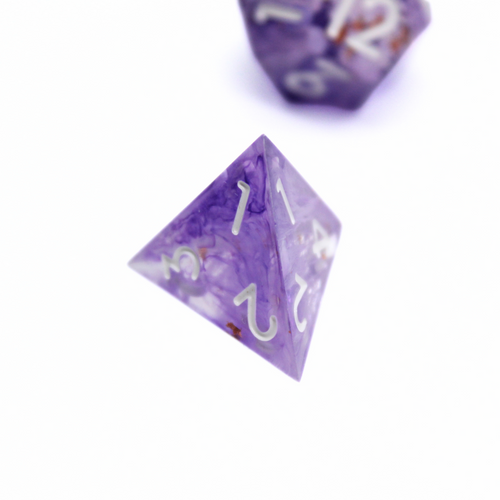 Amethyst Ash 7pcs Inclusion Dice Set | Sharp Edge Dice