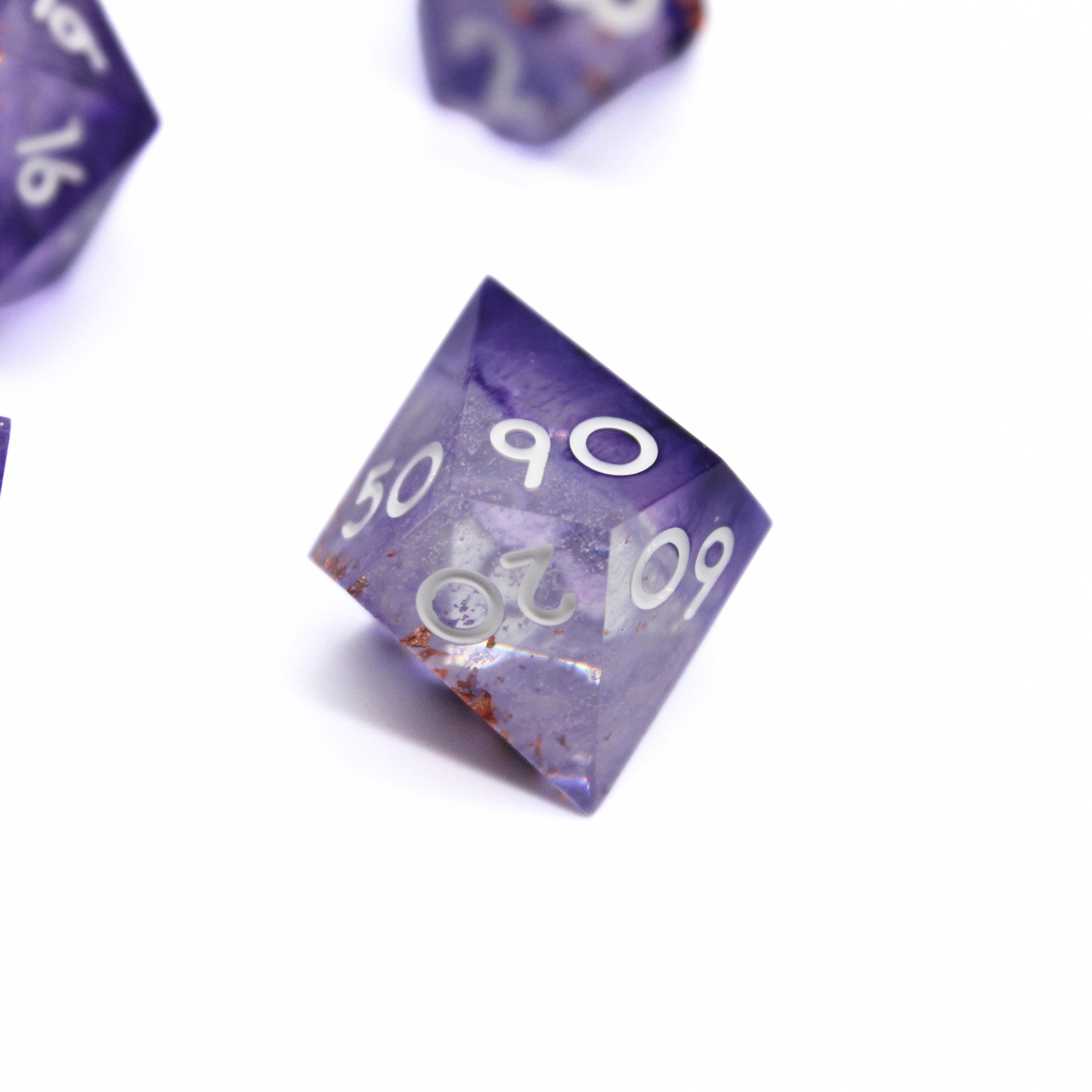 Amethyst Ash 7pcs Inclusion Dice Set | Sharp Edge Dice