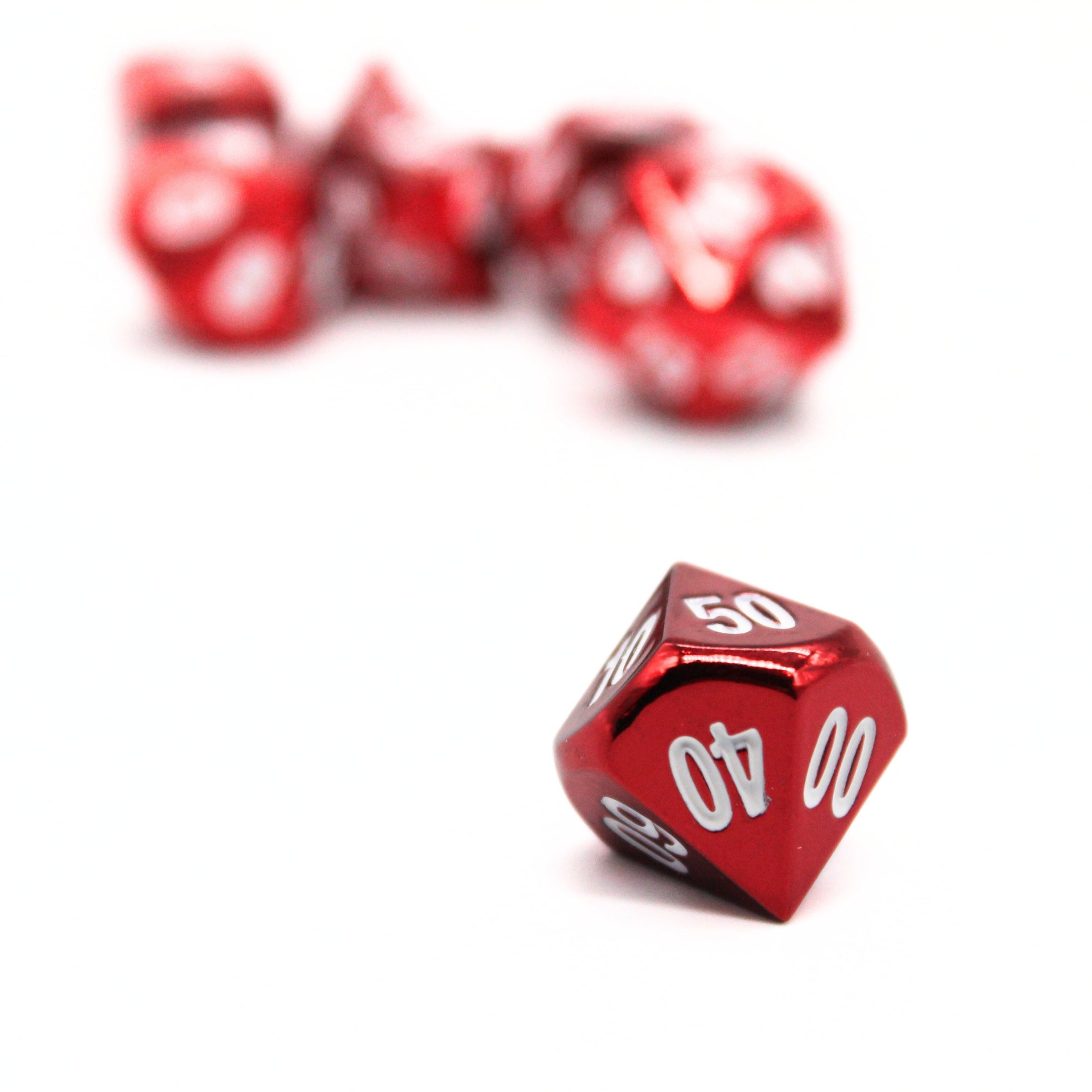 Red Plated Metal Dice (7pcs Set)